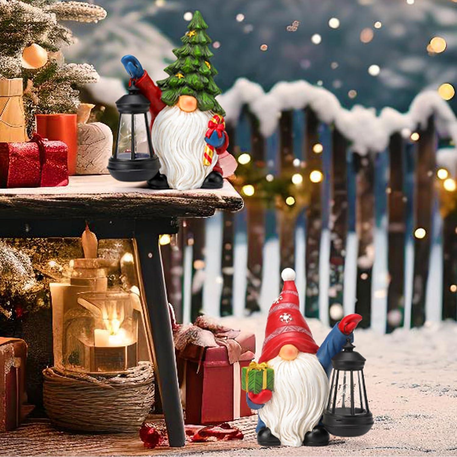 Gnome de Navidad Solar WONDHOME con Linterna LED 25.65 cm