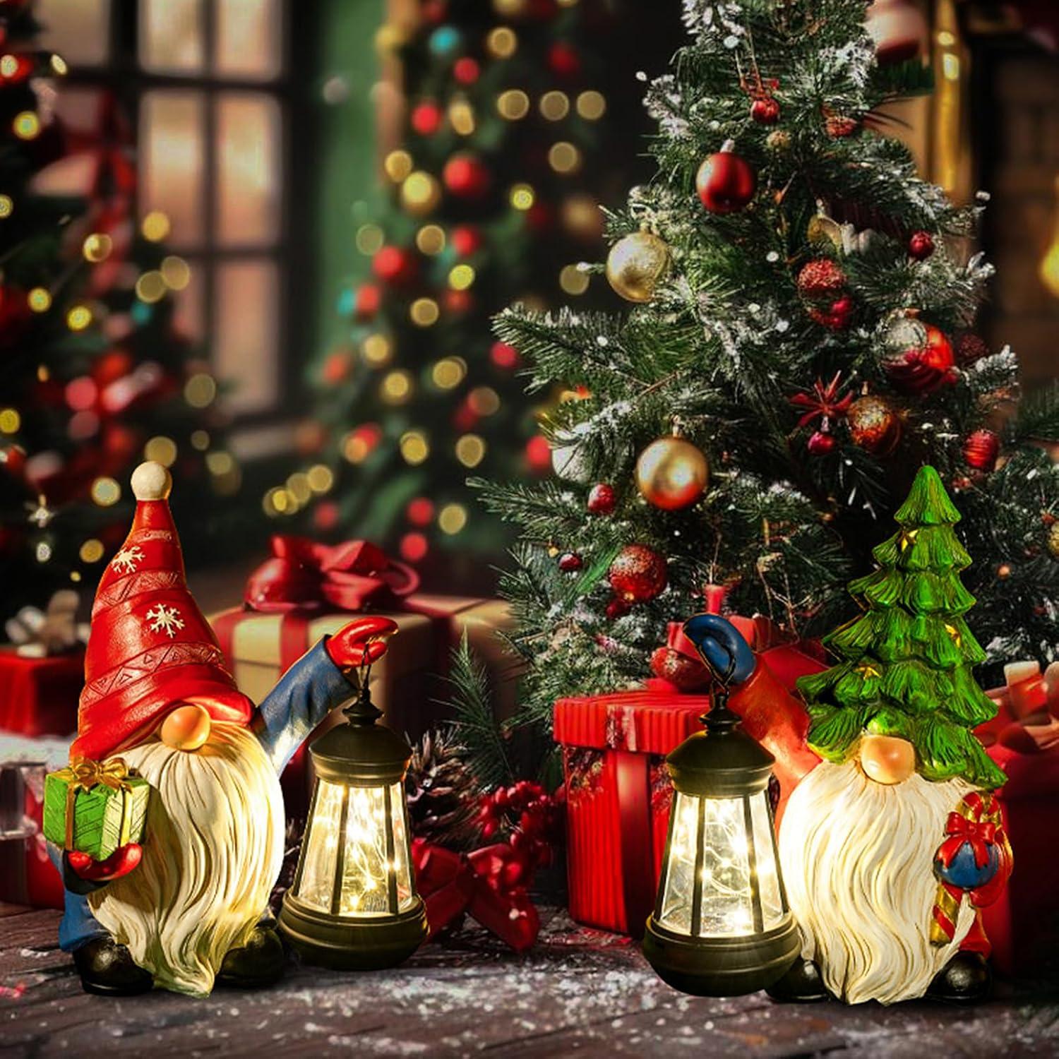 Gnome de Navidad Solar WONDHOME con Linterna LED 25.65 cm