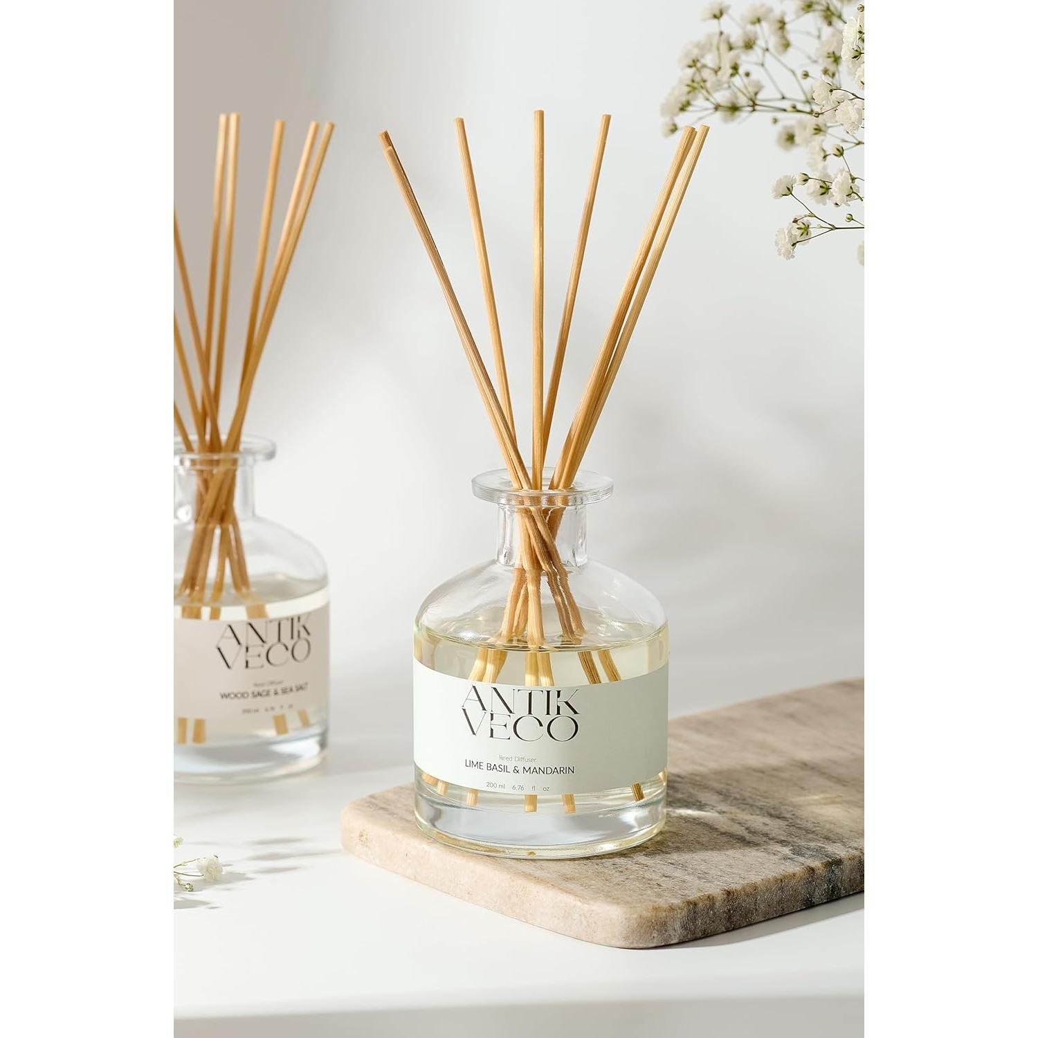 Difusor de caña ANTIKVECO Lima Albahaca y Mandarina 198 ml