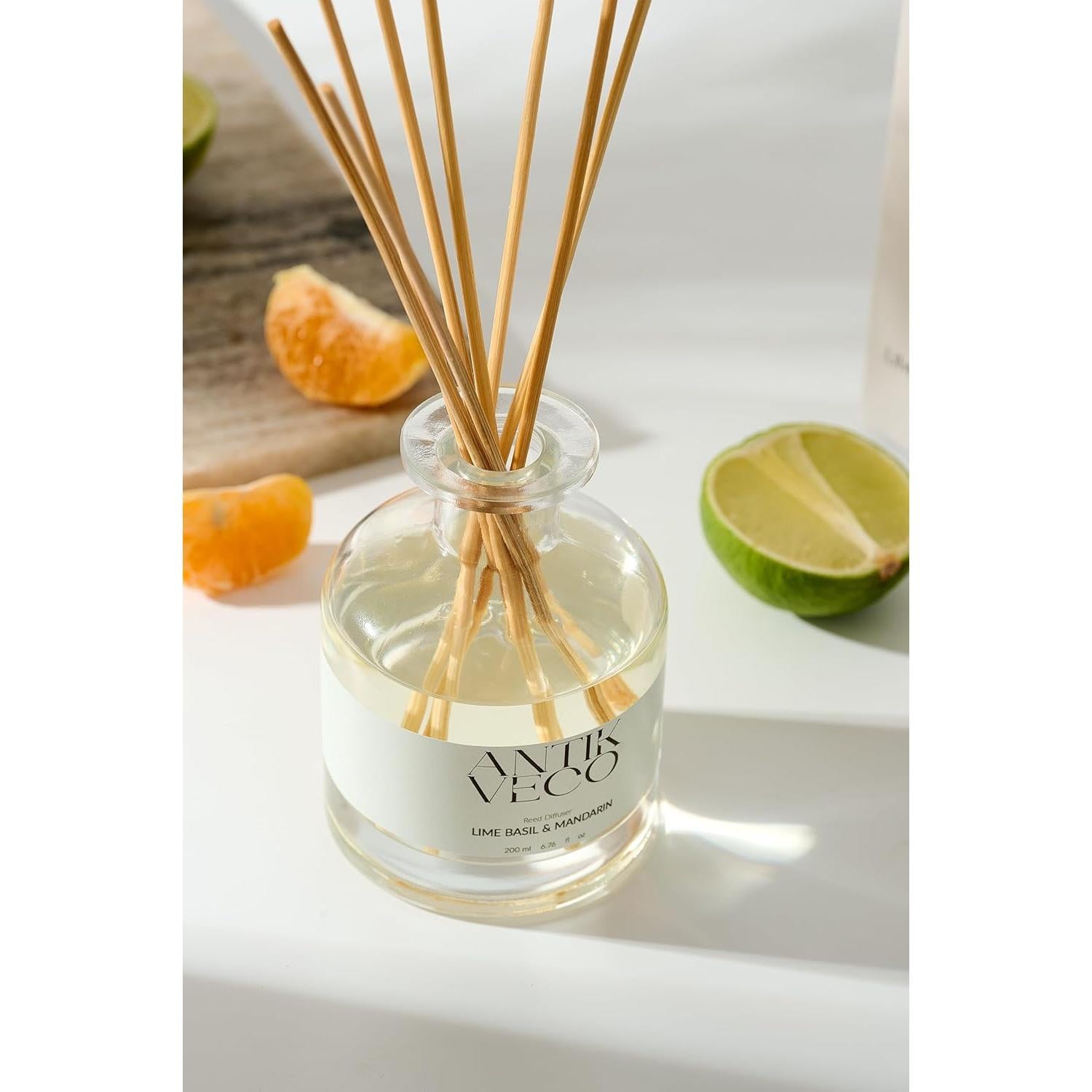 Difusor de caña ANTIKVECO Lima Albahaca y Mandarina 198 ml