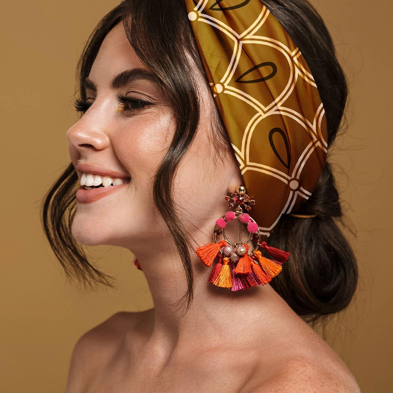 Diadema Floral Karma para Mujeres - Tela Elástica - Azul