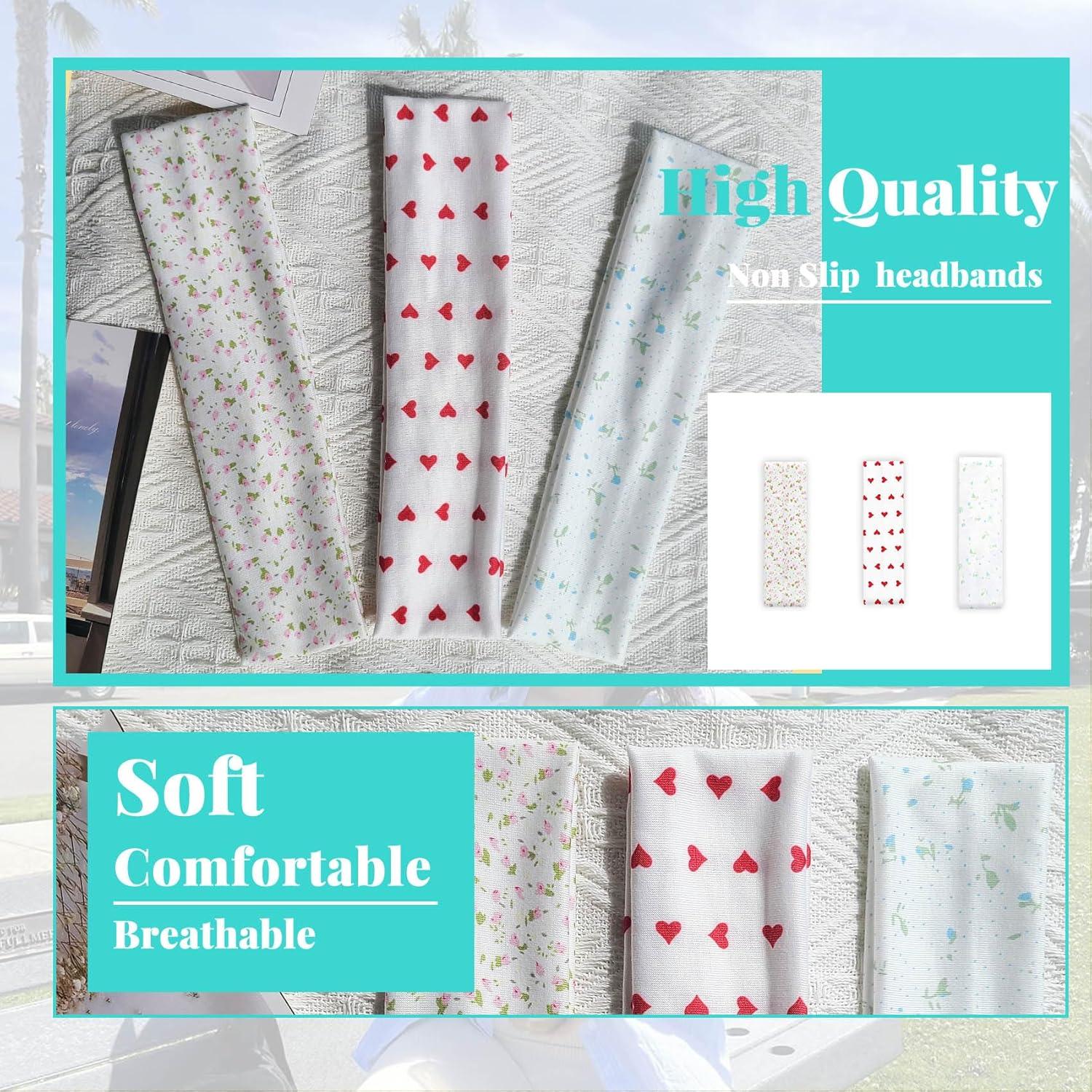 Diademas Antideslizantes para Mujeres Aclovcy - 3 Pcs Floral