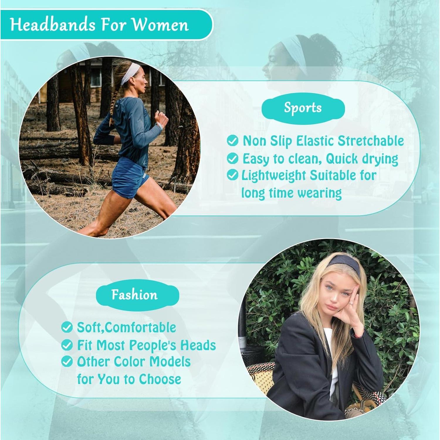 Diademas Antideslizantes para Mujeres Aclovcy - 3 Pcs Floral