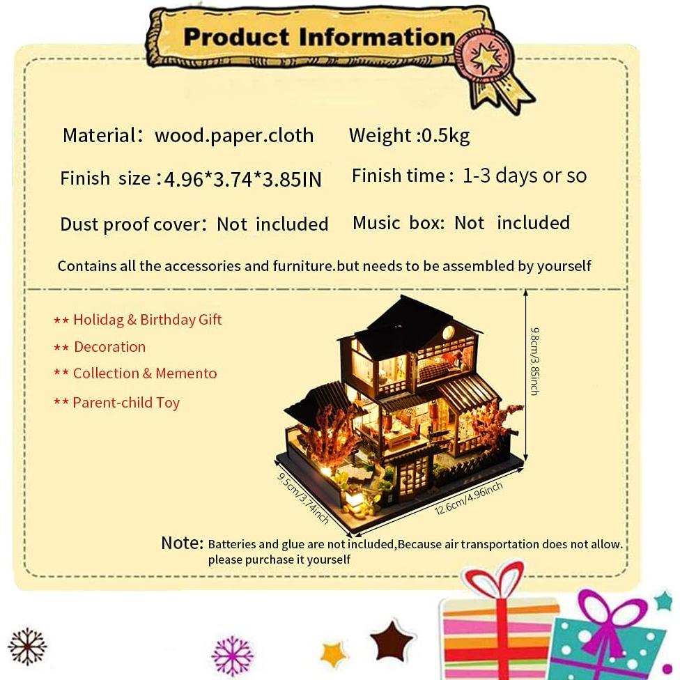 Casa de Muñecas de Madera WonDerfulCDIYHOUSE Villa Japonesa