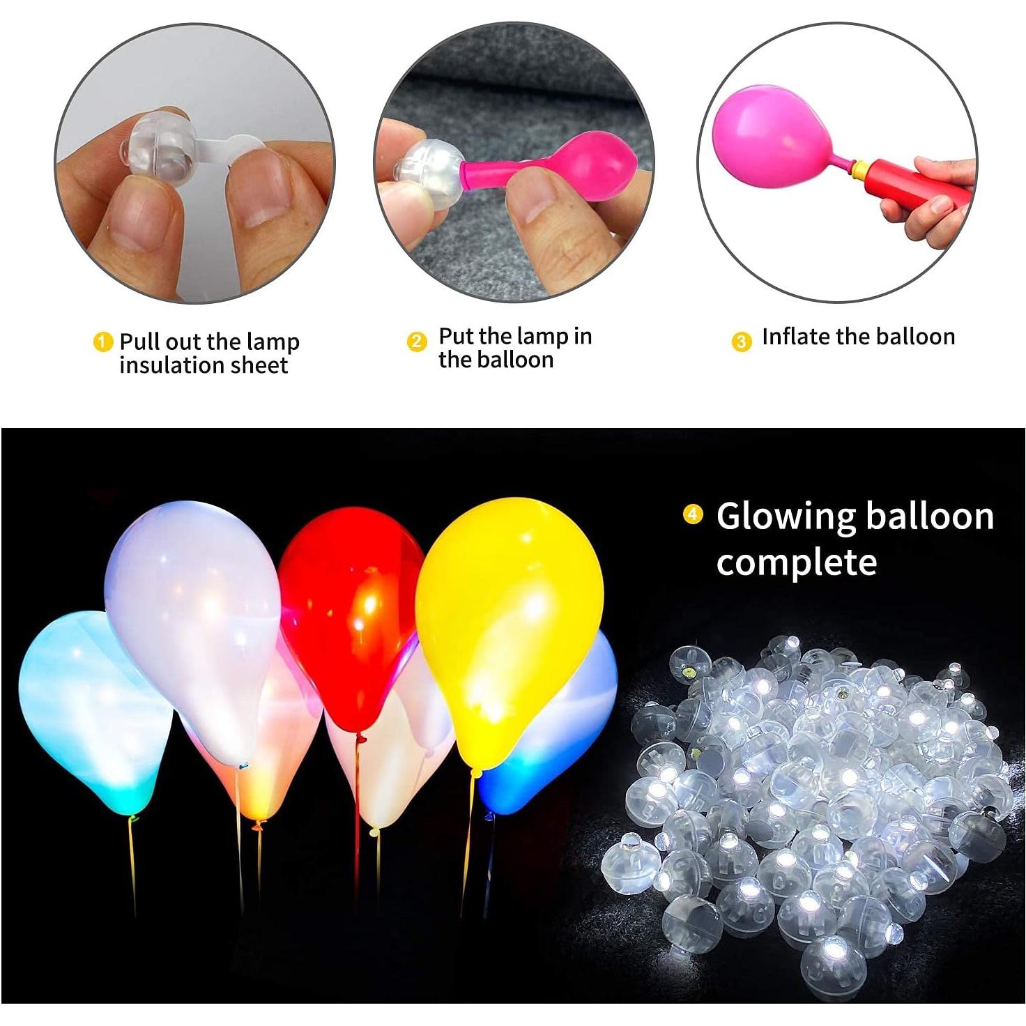 Aogist 100pcs Mini Lámparas LED Blancas para Globos y Decoración