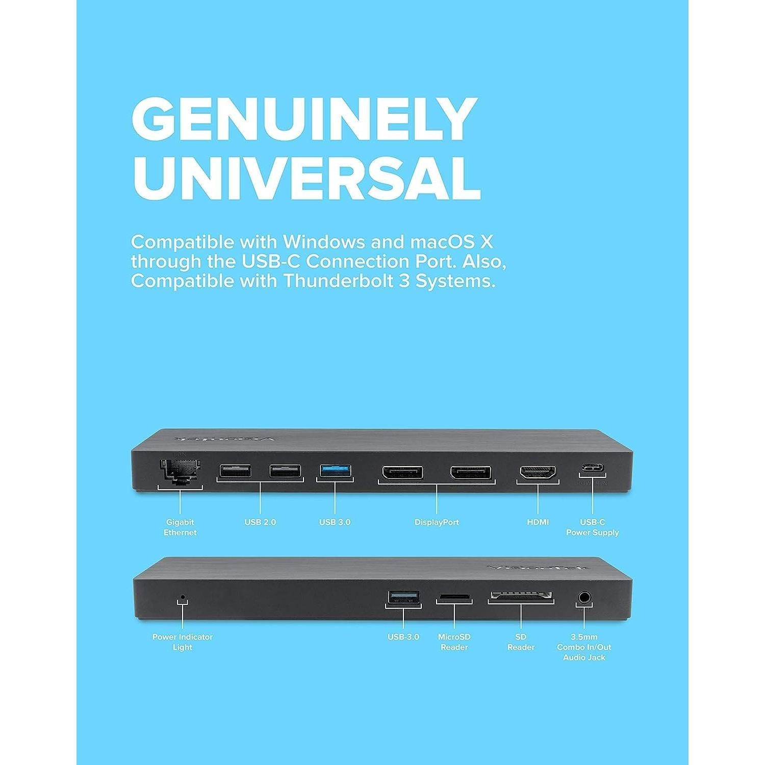 Estación de Acoplamiento VisionTek VT2000 USB-C 3 Monitores