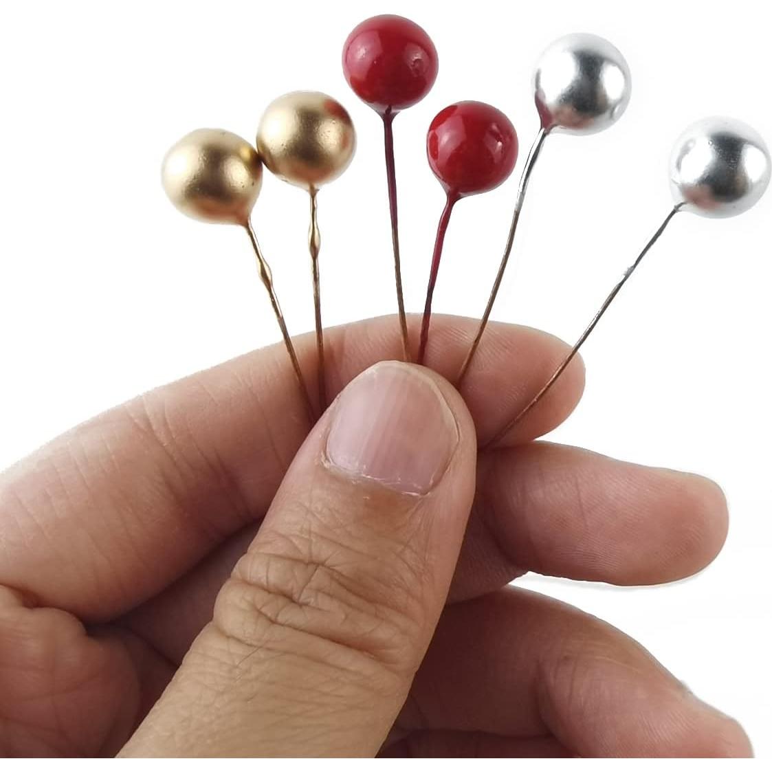 Berries de Acebo Artificiales GXXMEI 300PCS 10mm Rojo