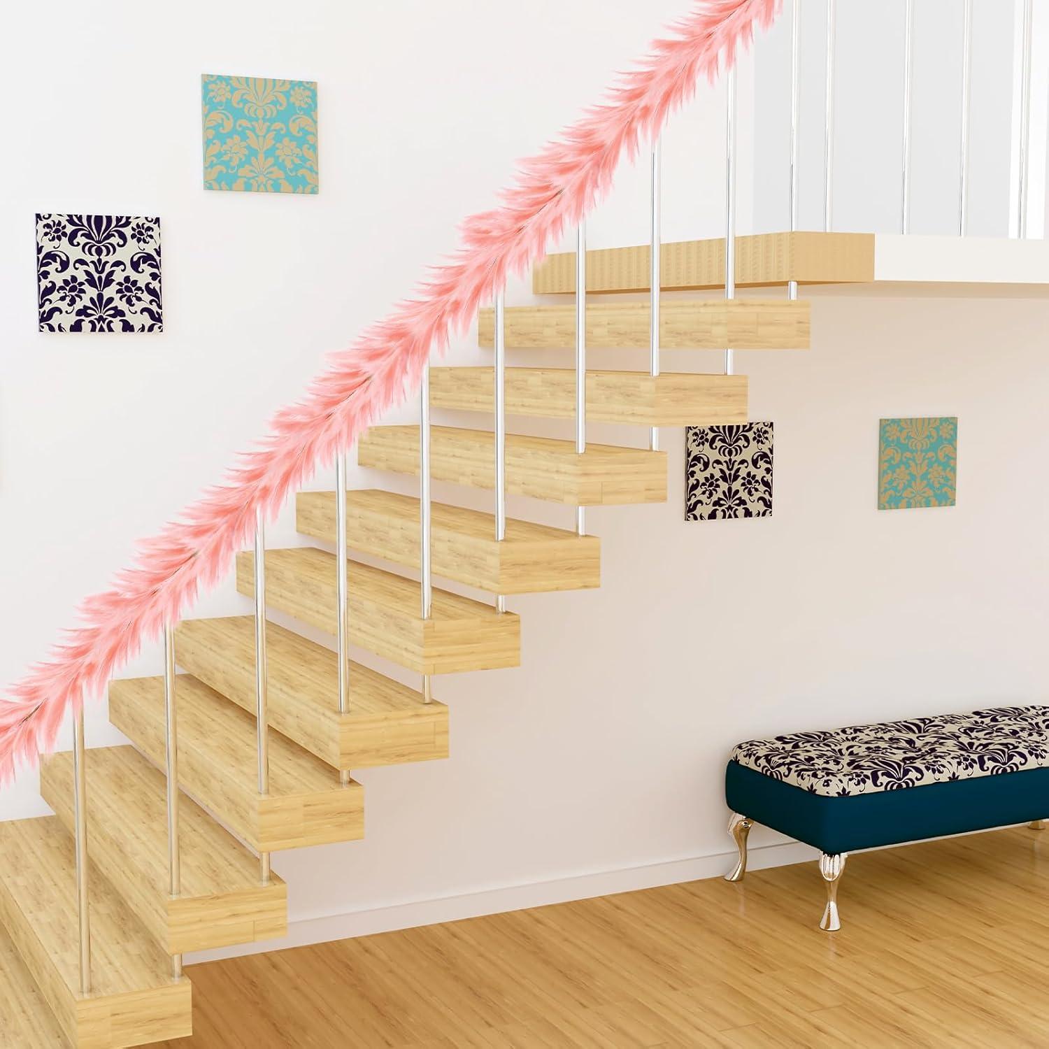 Guirnalda de Hierba Pampas Artificial Giegxin 2 Pcs 180 cm Rosa