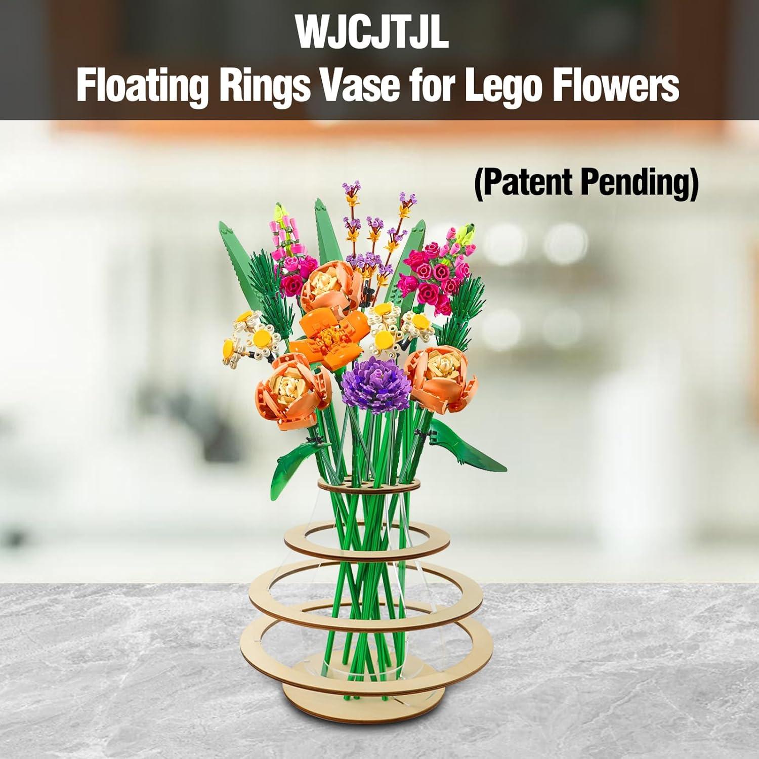 Jarrón de Madera Flotante WJCJTJL para Flores de Lego