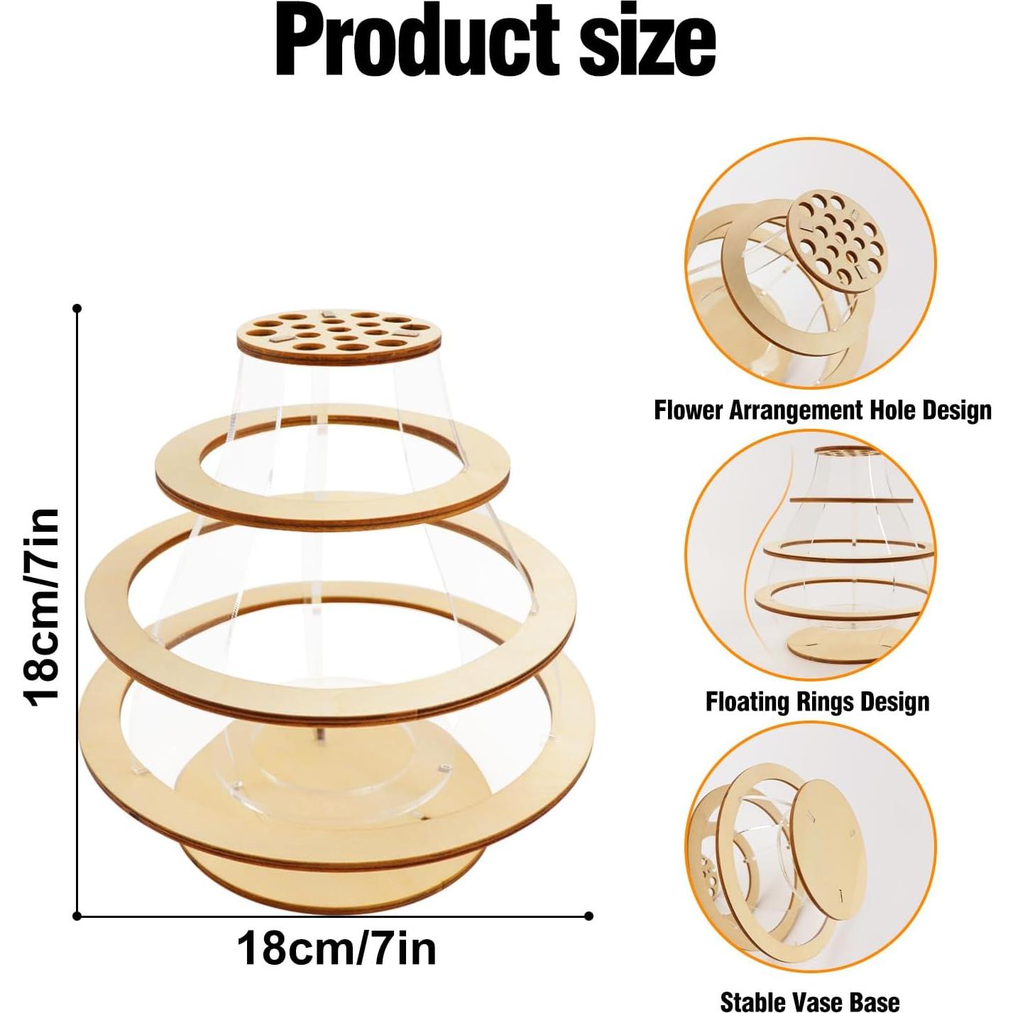 Jarrón de Madera Flotante WJCJTJL para Flores de Lego