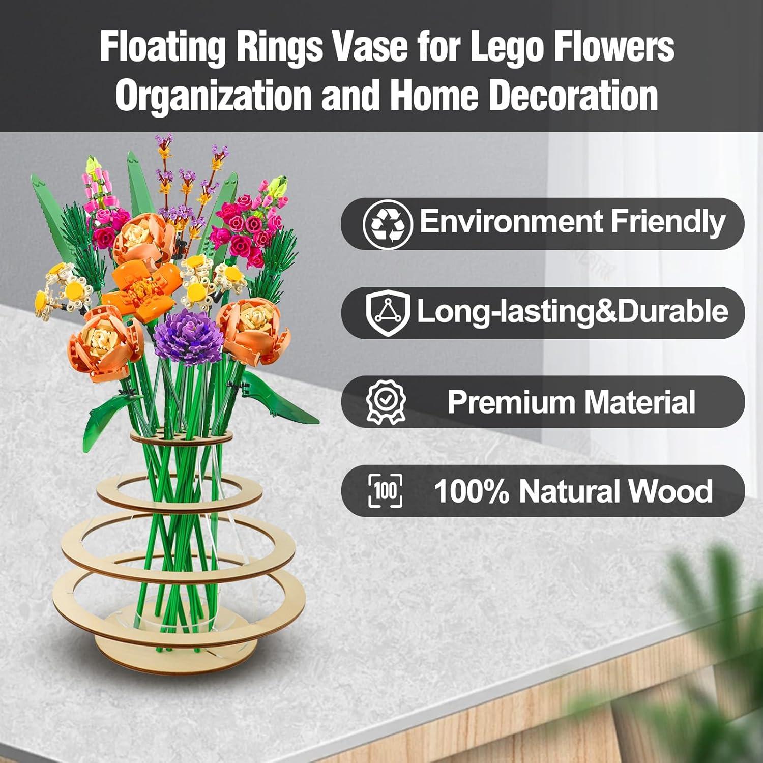 Jarrón de Madera Flotante WJCJTJL para Flores de Lego