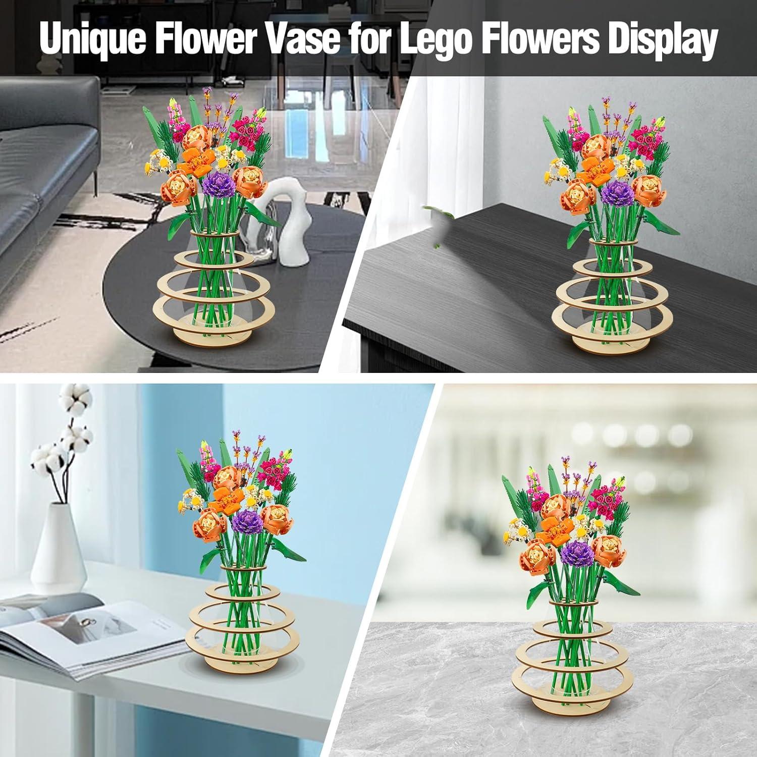 Jarrón de Madera Flotante WJCJTJL para Flores de Lego