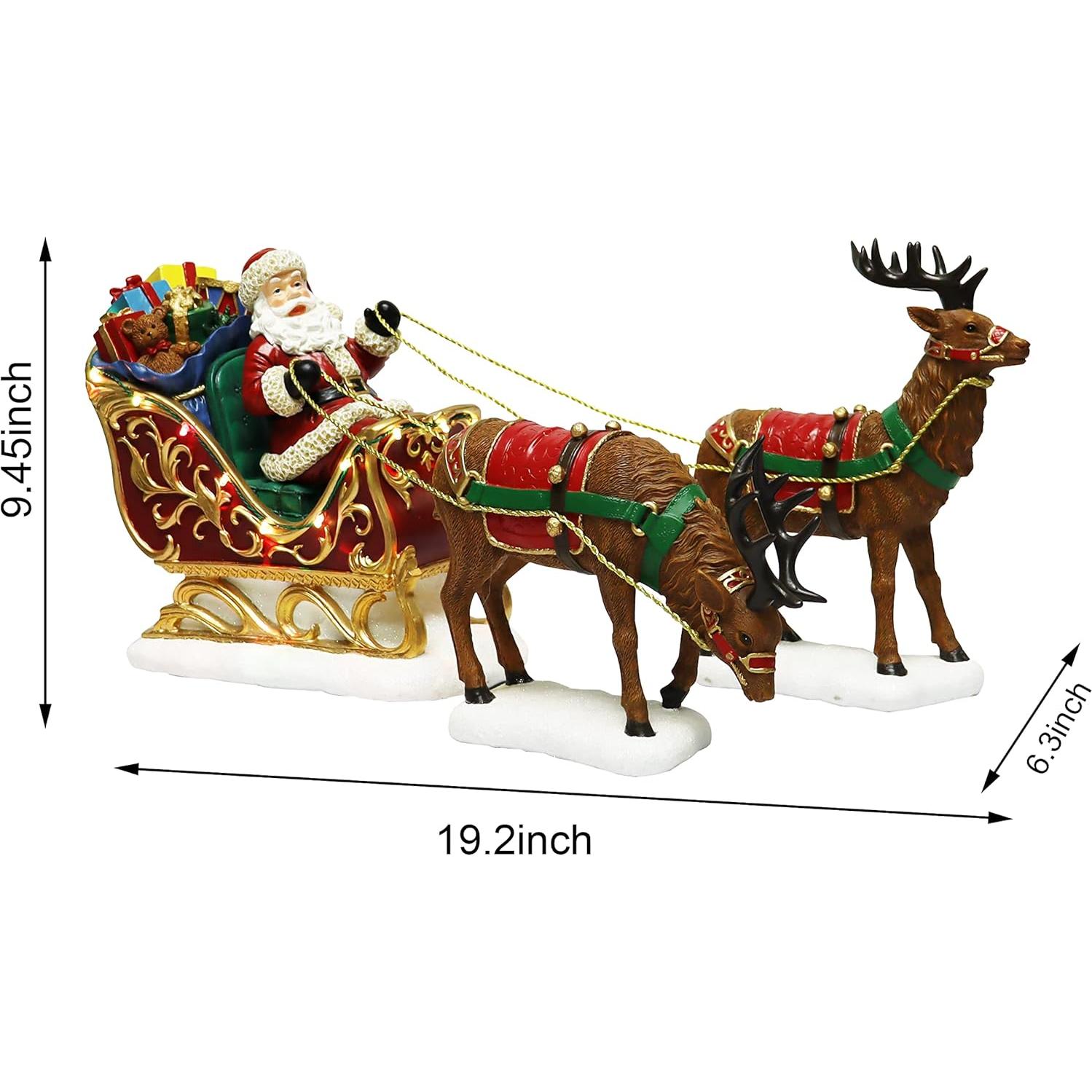 Decoración Navideña Santa en Trineo con Renos LED MOMENTOS EN EL TIEMPO