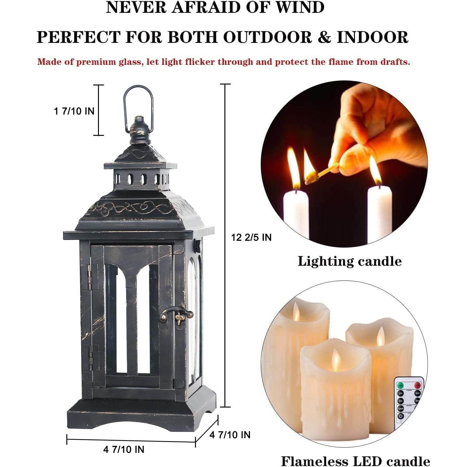 Lámpara de Vela DECORKEY Vintage para Interior y Exterior