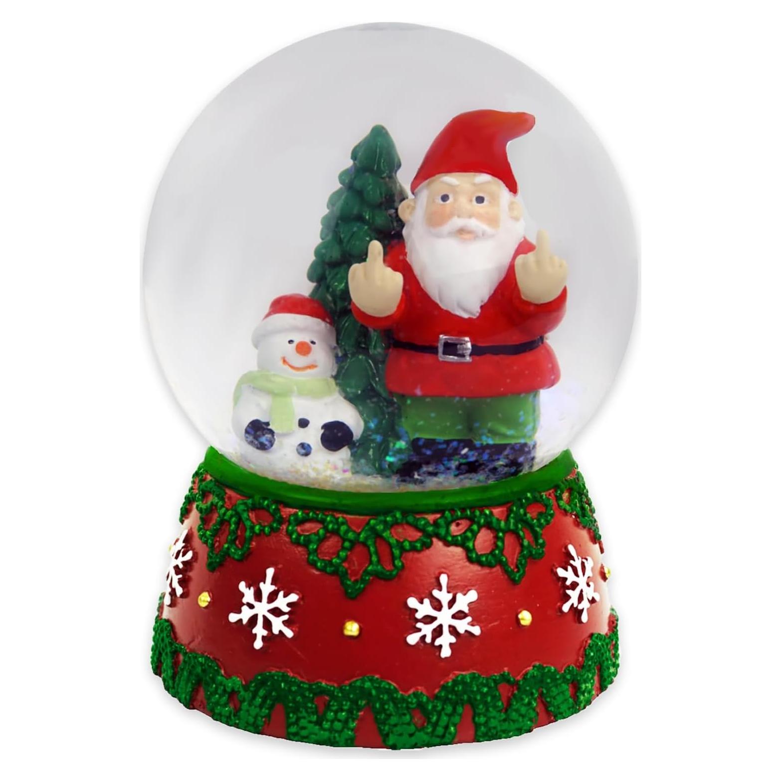 Esfera de Nieve Gnometastic 80mm Doble Pájaro Navidad Adultos