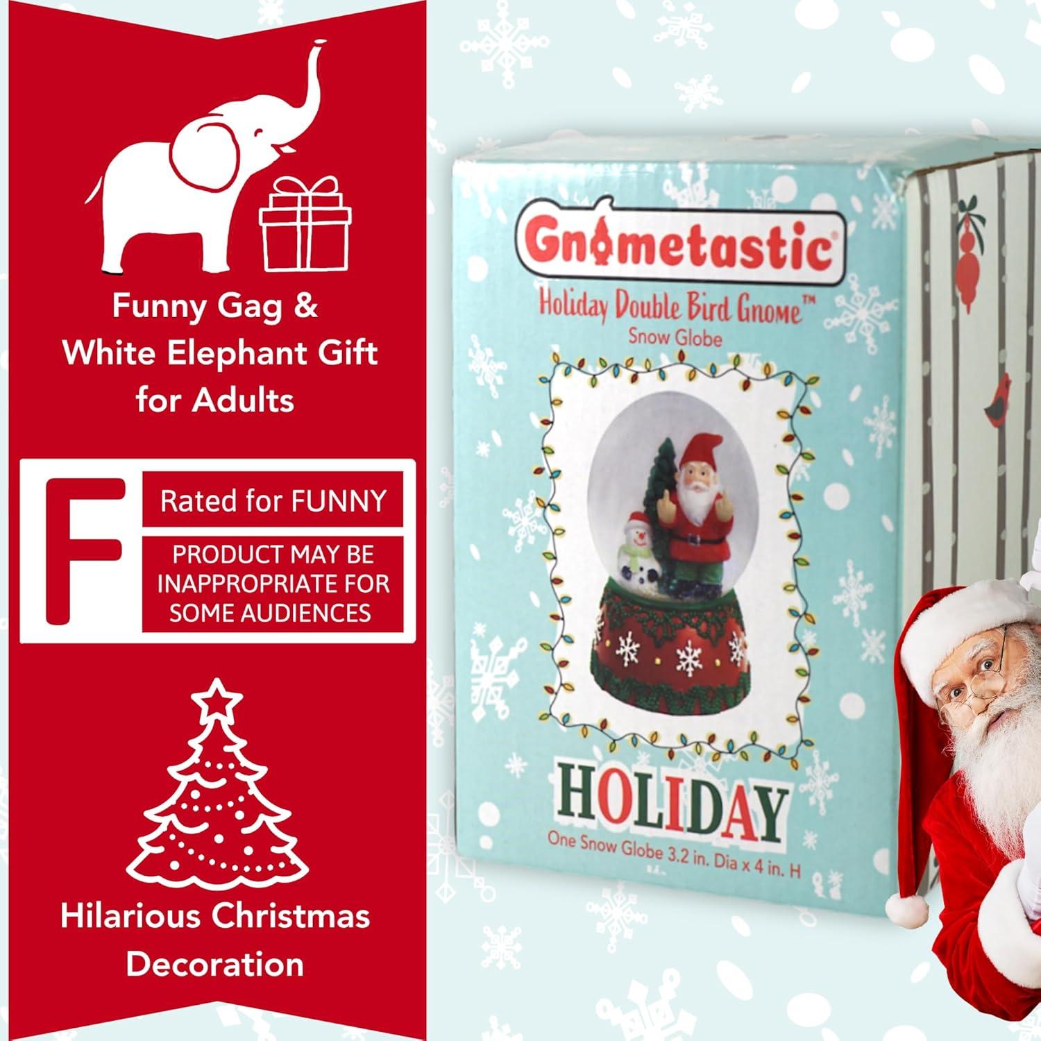 Esfera de Nieve Gnometastic 80mm Doble Pájaro Navidad Adultos