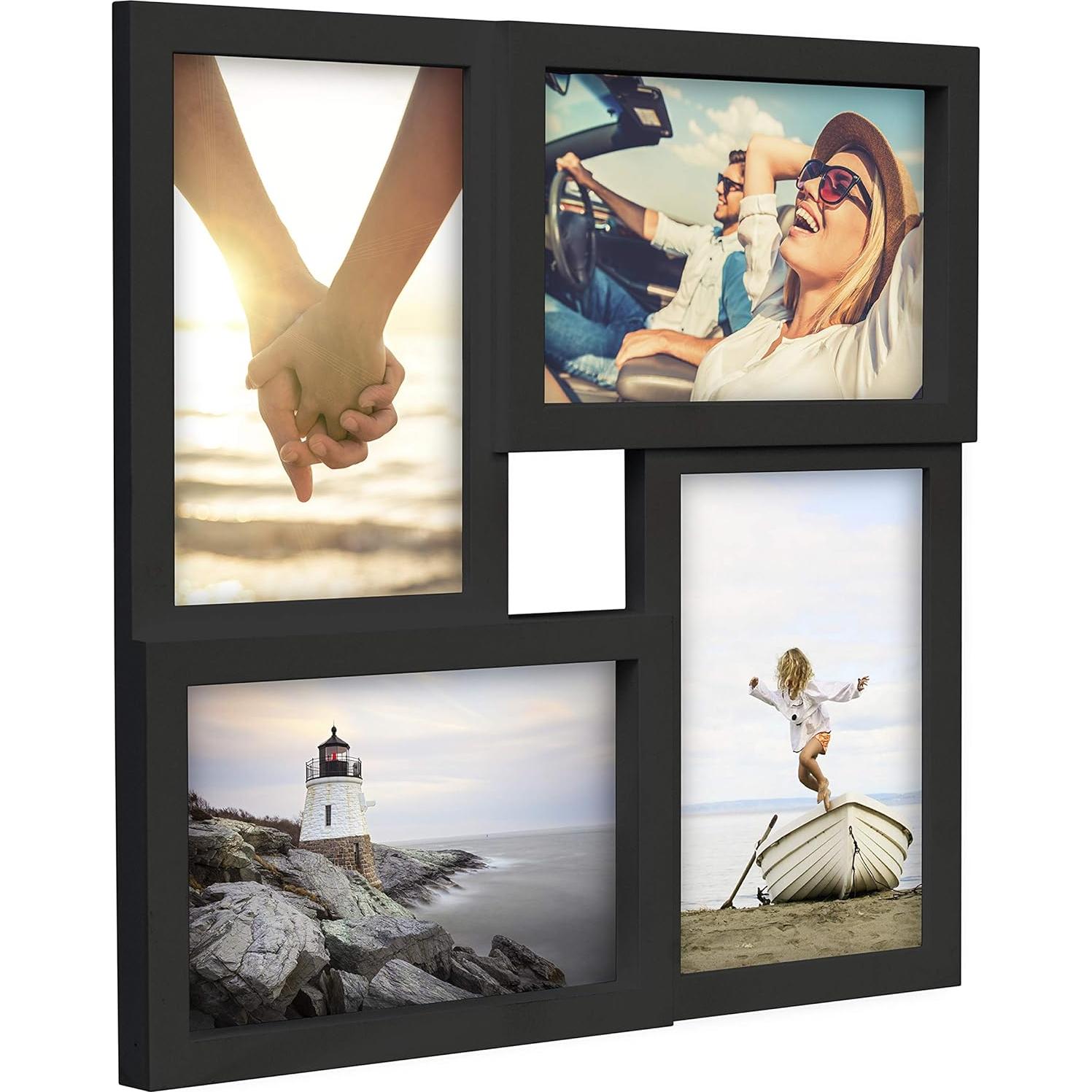 Marco de Collage Malden 4 Aperturas Negro 28.3x28.3 cm