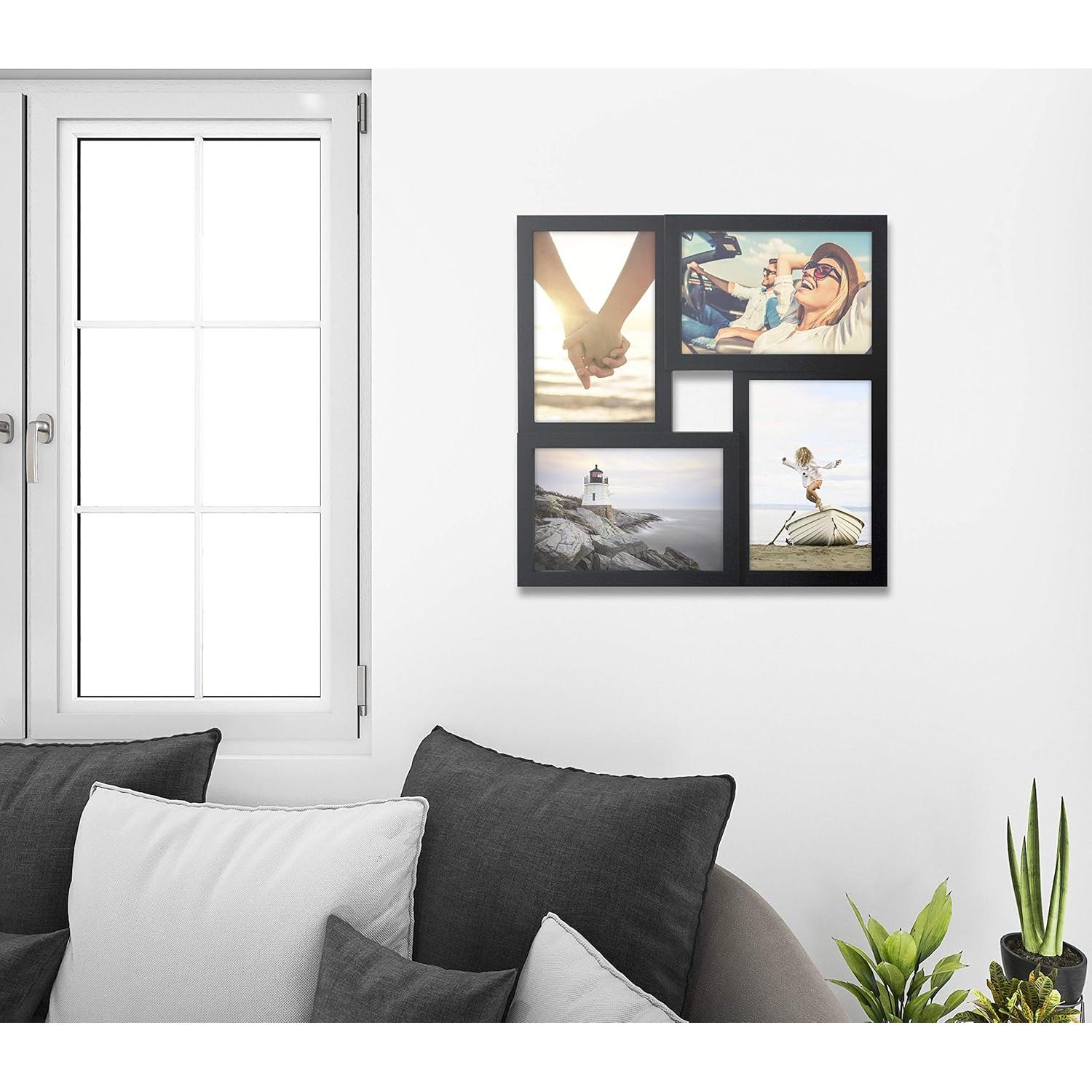 Marco de Collage Malden 4 Aperturas Negro 28.3x28.3 cm