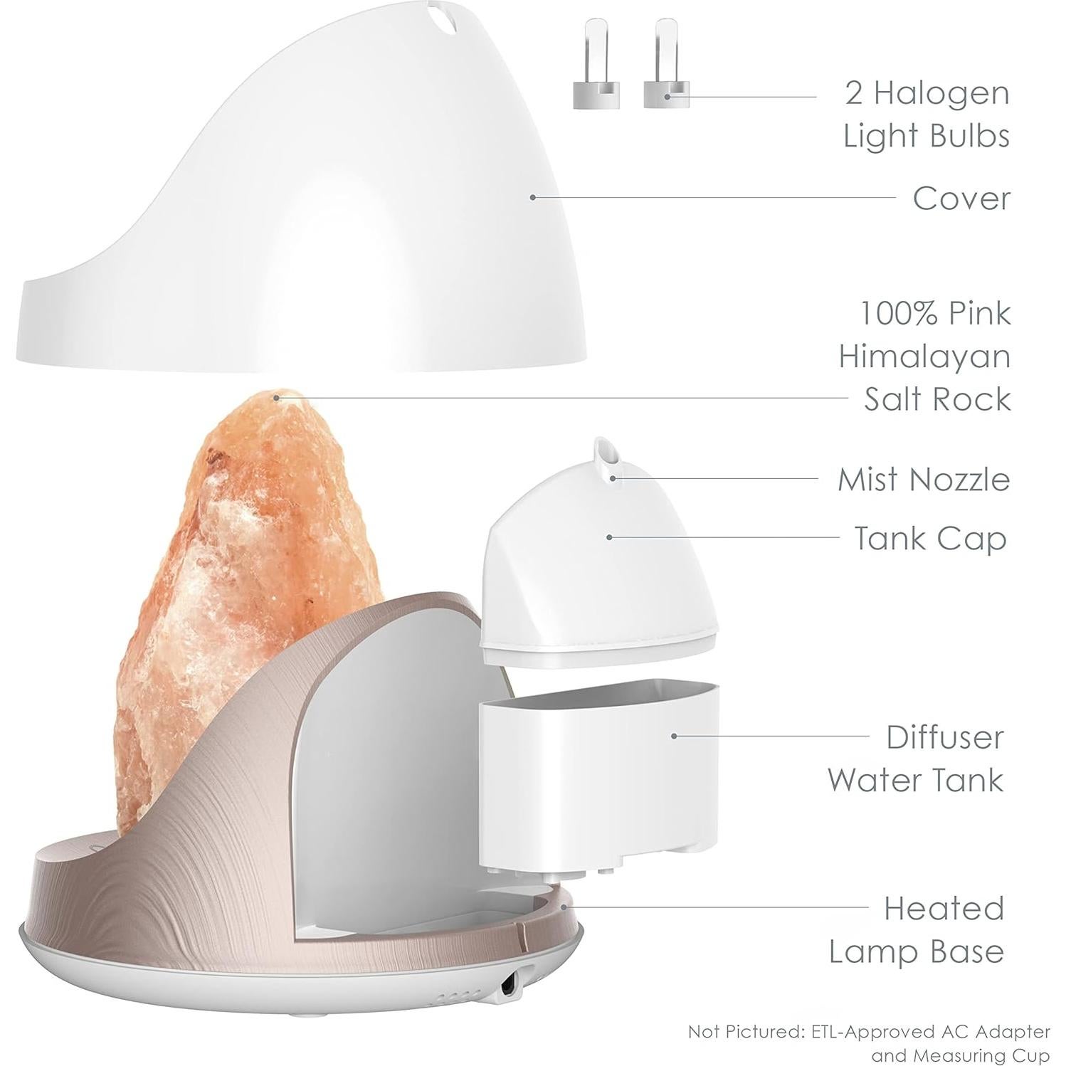 Lámpara de Sal del Himalaya 2 en 1 Pure Enrichment PESLTDF