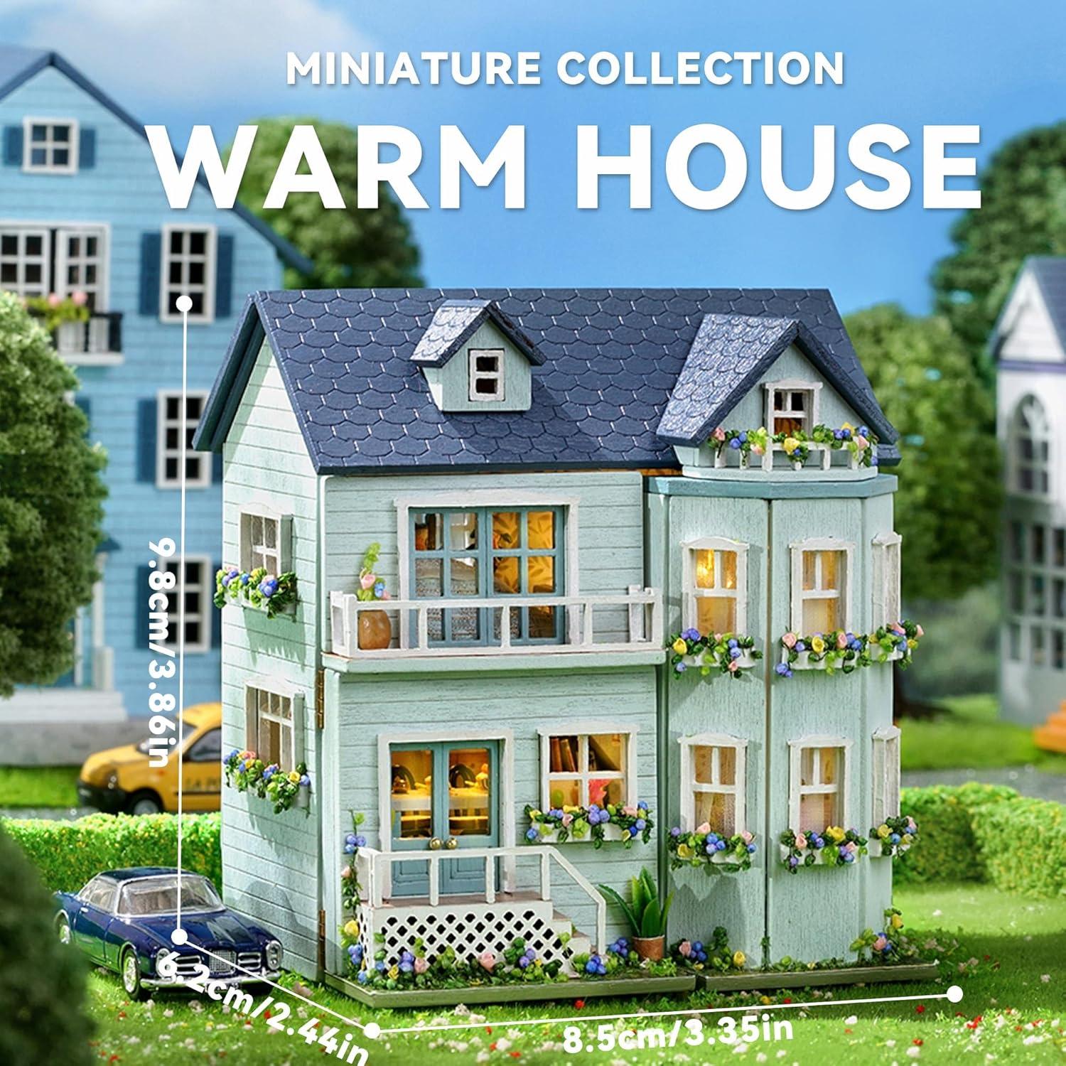 Casa de Muñecas Flever Miniatura DIY con Muebles 8,38x6,10cm