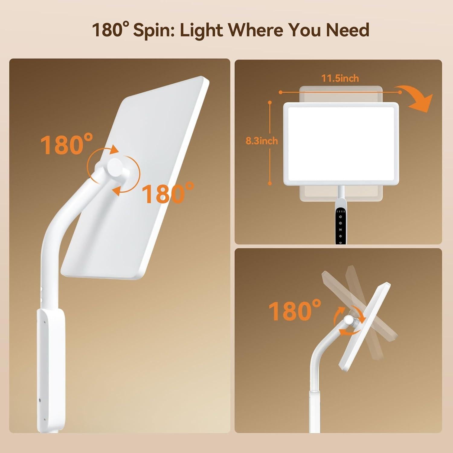 Lámpara de Terapia de Luz Solar EVATEALE 12000 Lux Ajustable