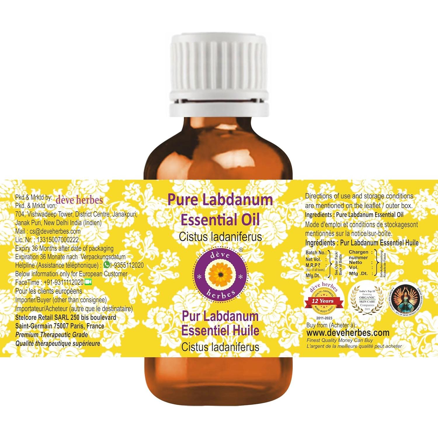 Aceite Esencial de Labdanum Deve Herbes 30ml Puro Natural