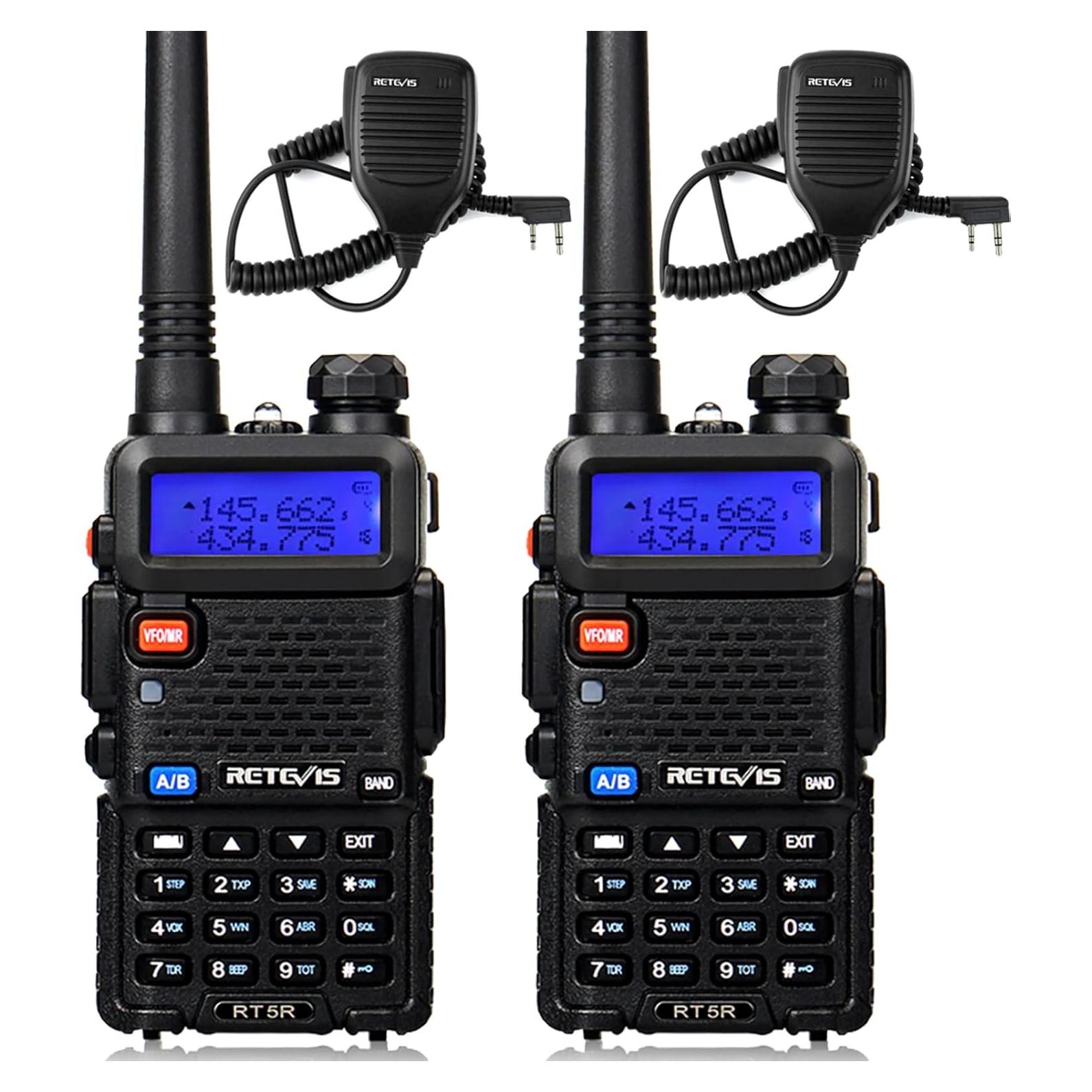 Retevis RT-5R Walkie Talkie Doble Banda 128CH Recargable