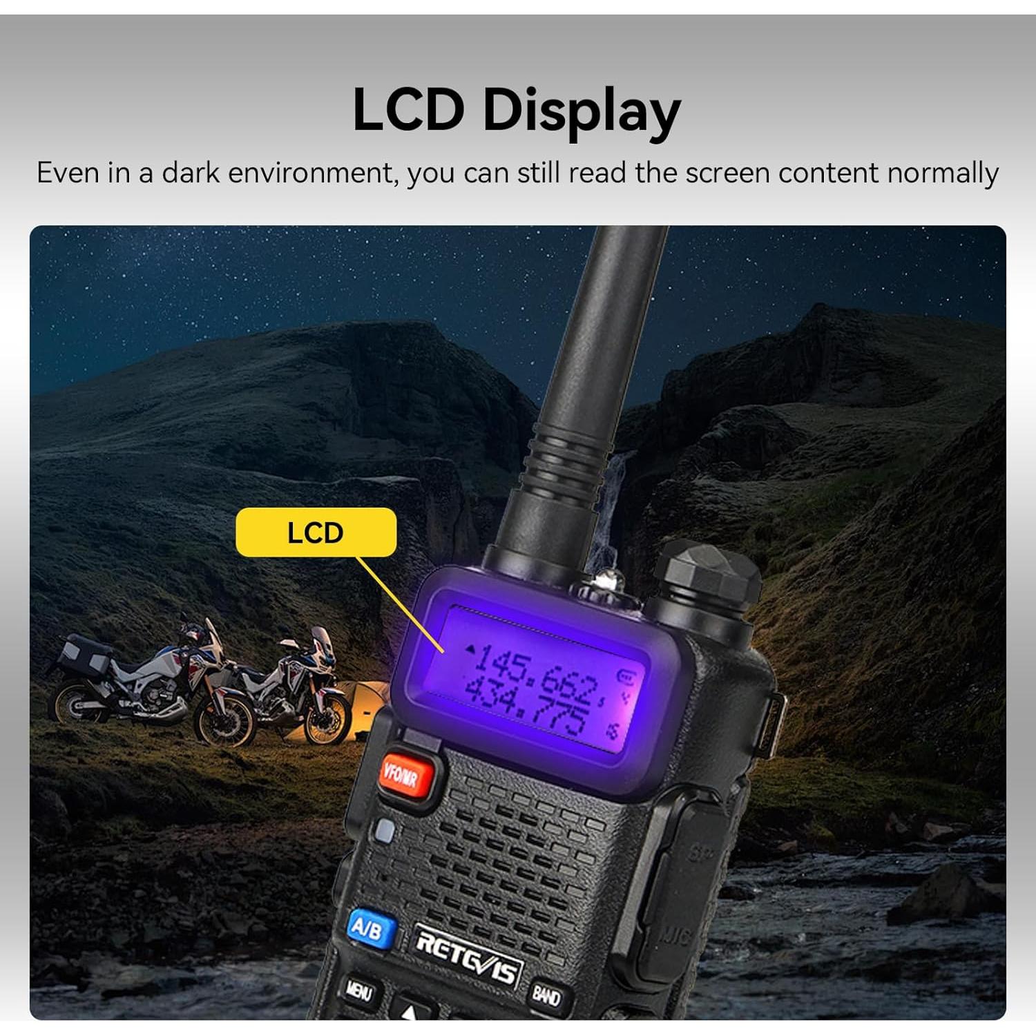 Retevis RT-5R Walkie Talkie Doble Banda 128CH Recargable