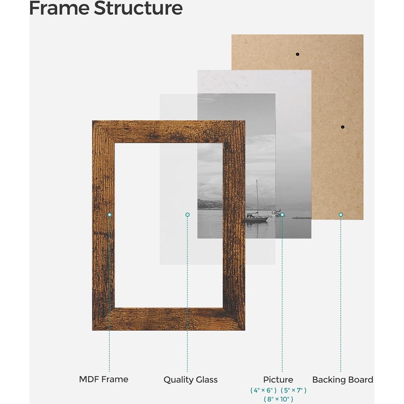 Conjunto de 10 Marcos de Fotos SONGMICS en Marrón Rústico