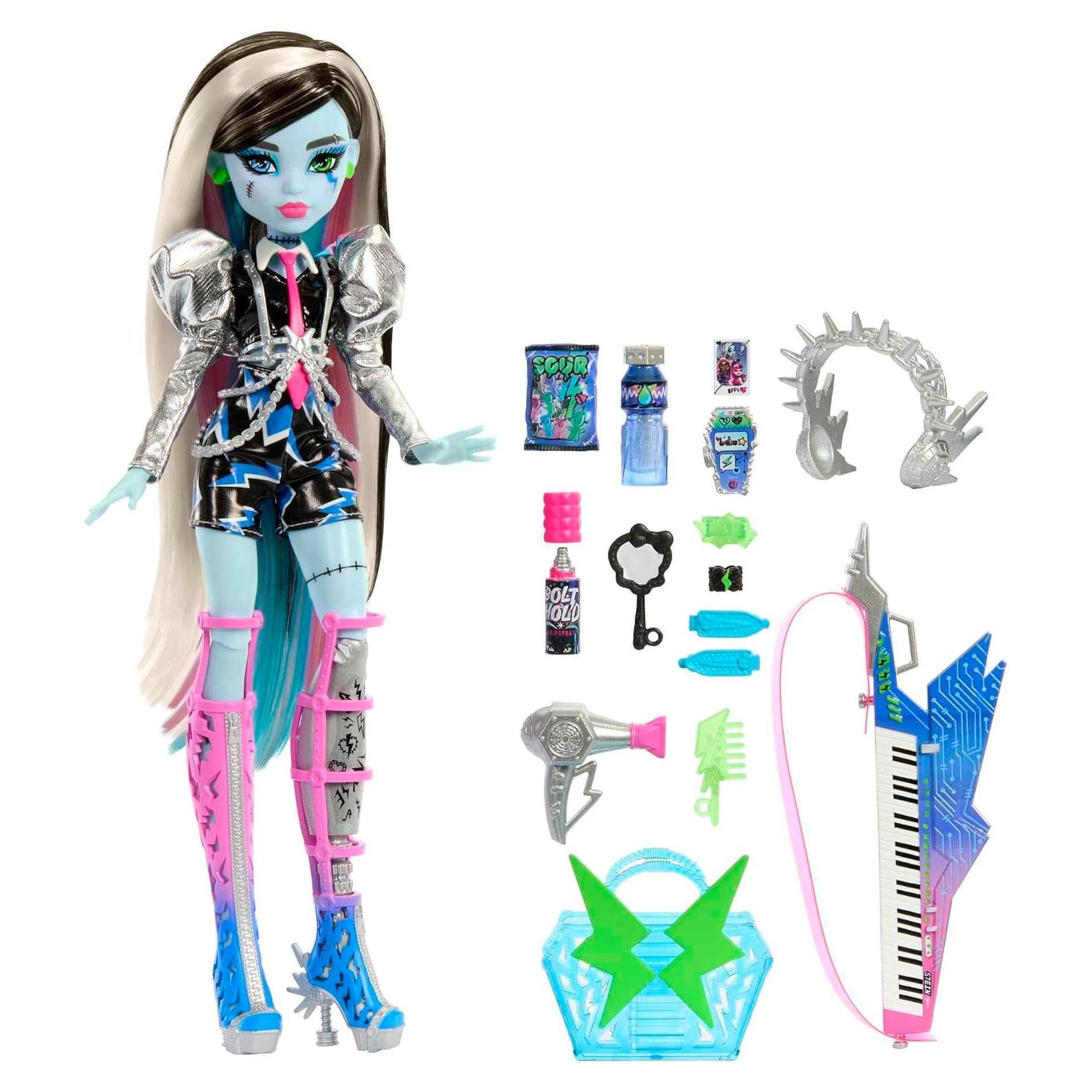 Muñeca Monster High Mattel Frankie Stein Rockstar con Accesorios