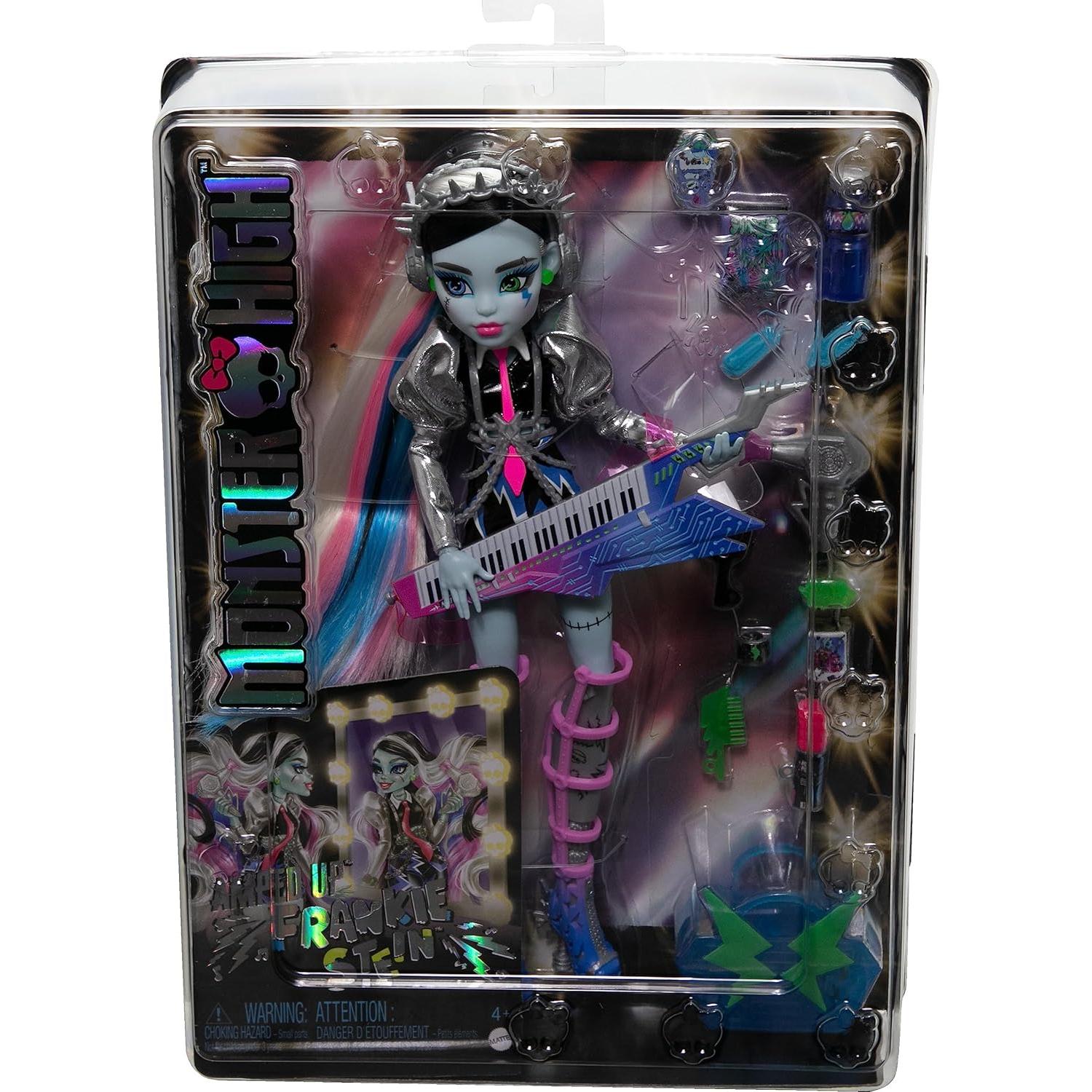 Muñeca Monster High Mattel Frankie Stein Rockstar con Accesorios