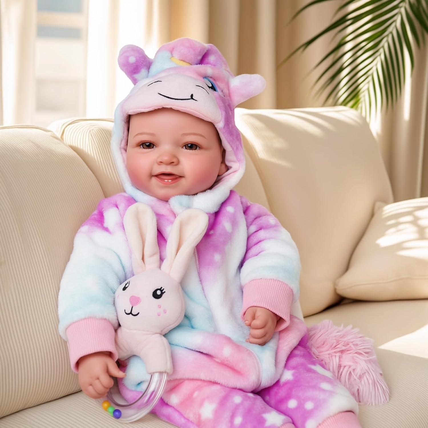 Muñeca Bebé Grande Realista BABESIDE 43 cm con Accesorios