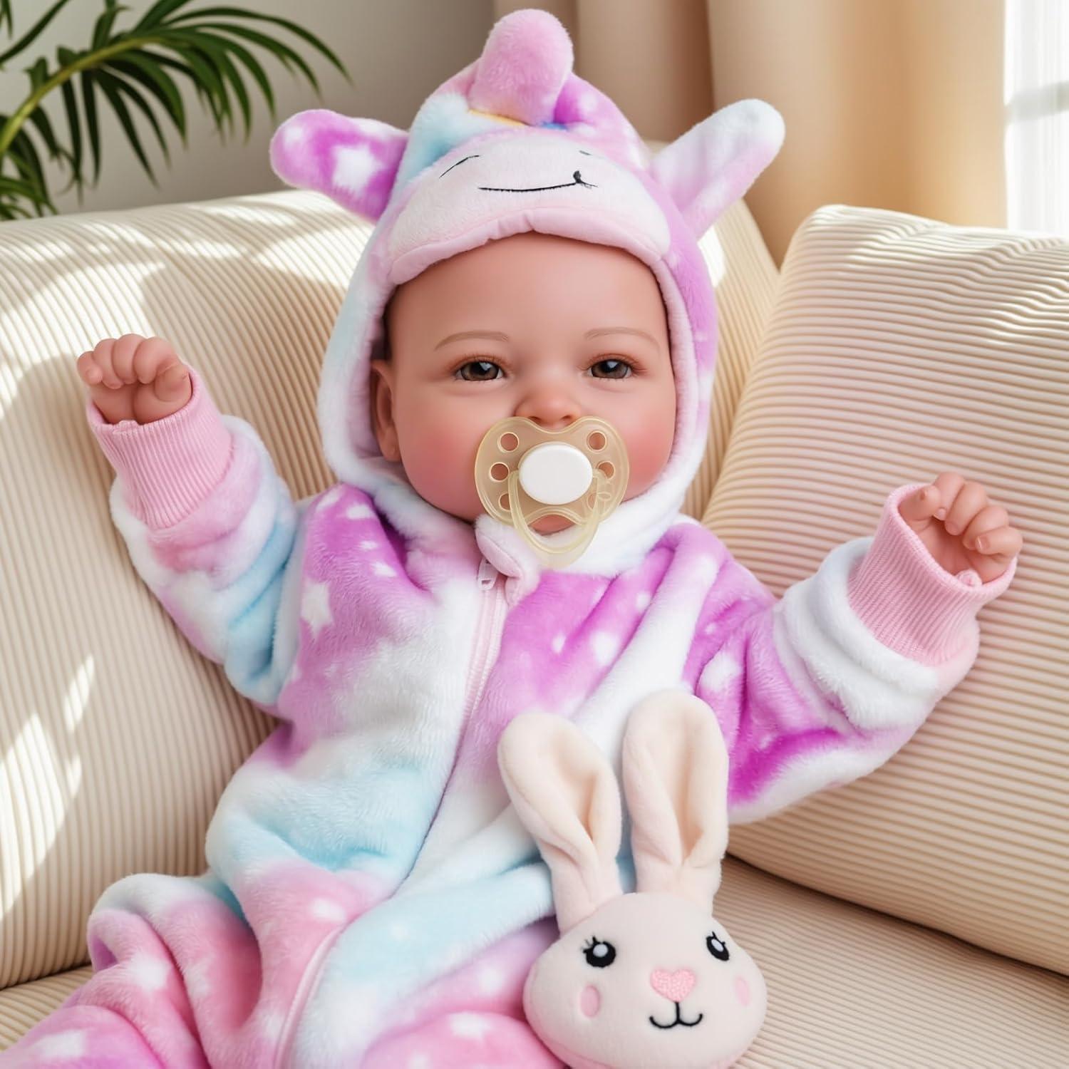 Muñeca Bebé Grande Realista BABESIDE 43 cm con Accesorios