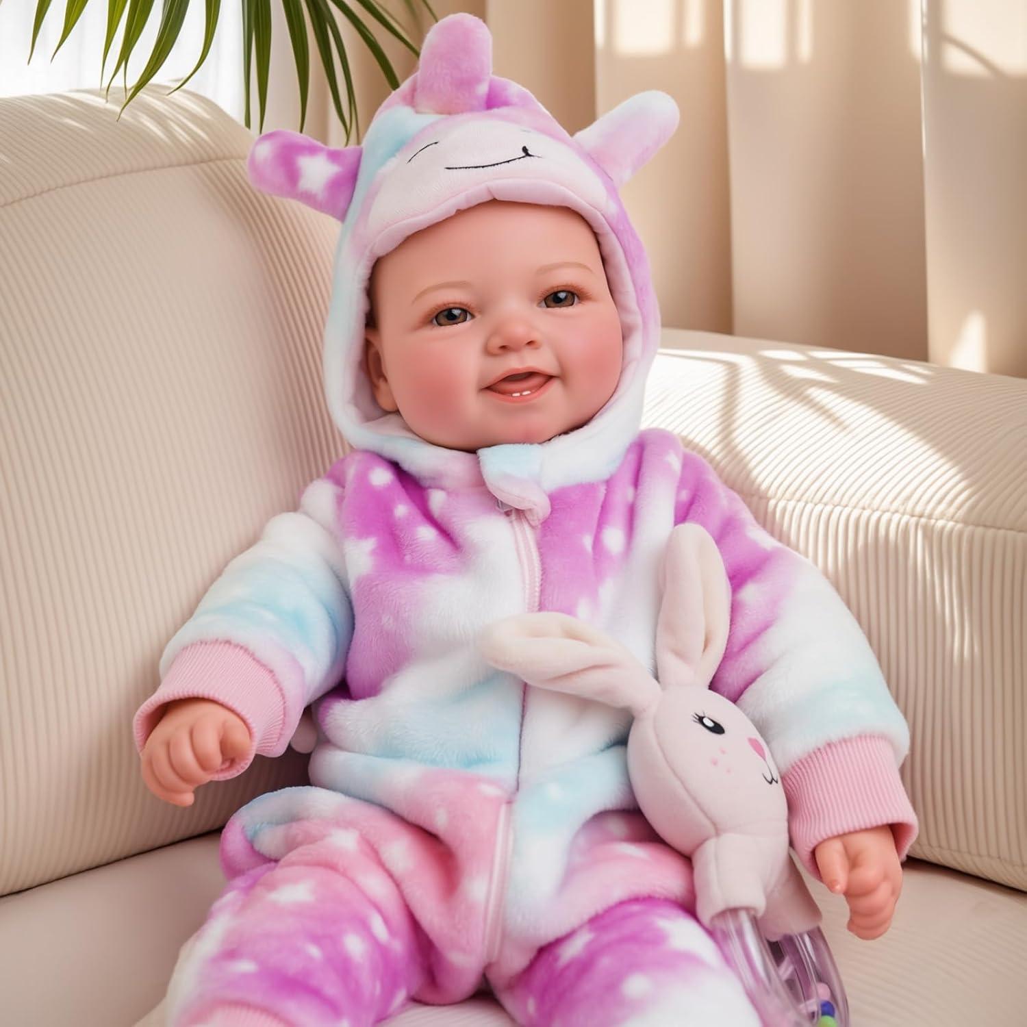 Muñeca Bebé Grande Realista BABESIDE 43 cm con Accesorios