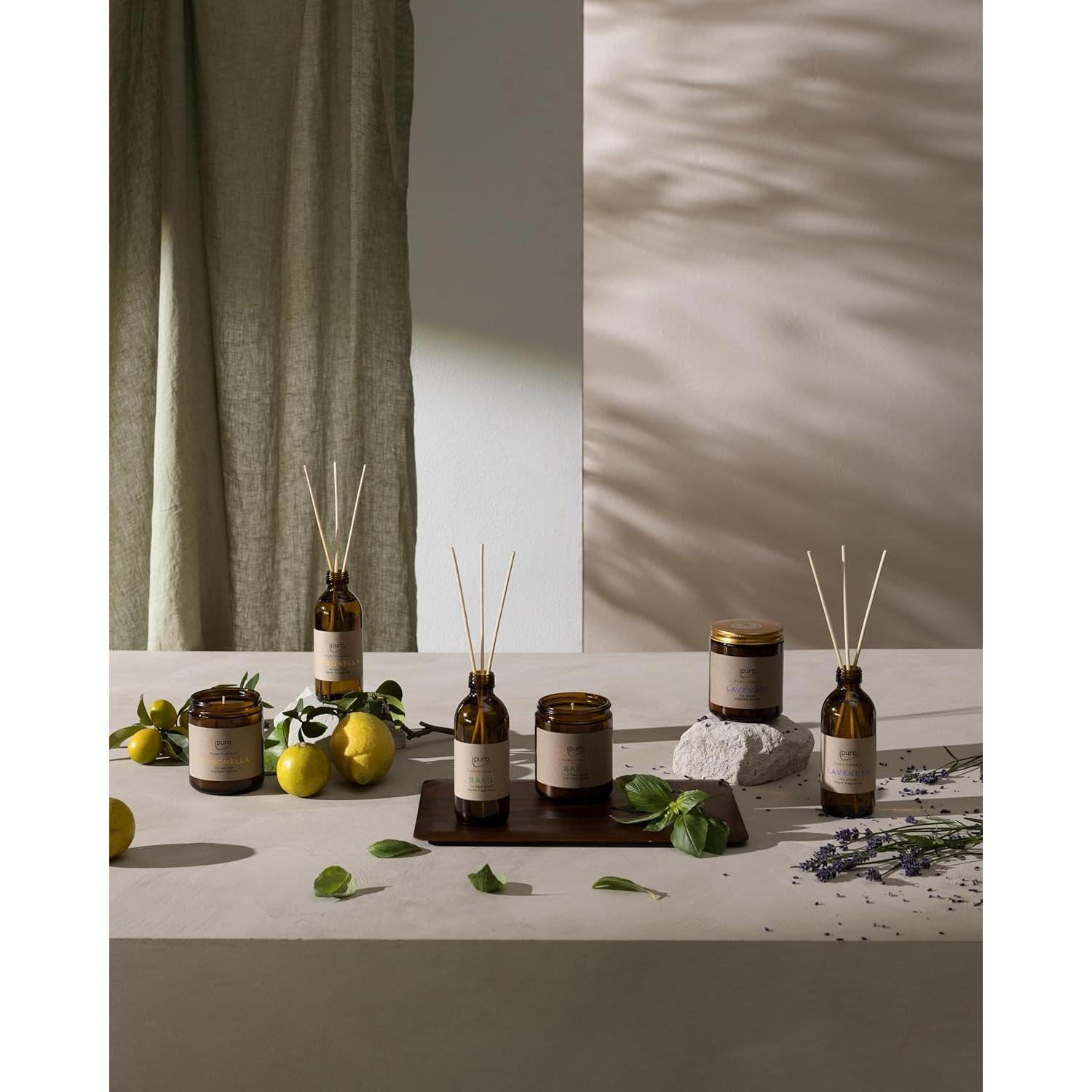 Vela Aromática ipuro Functionals Albahaca 200g - Neutraliza Olores