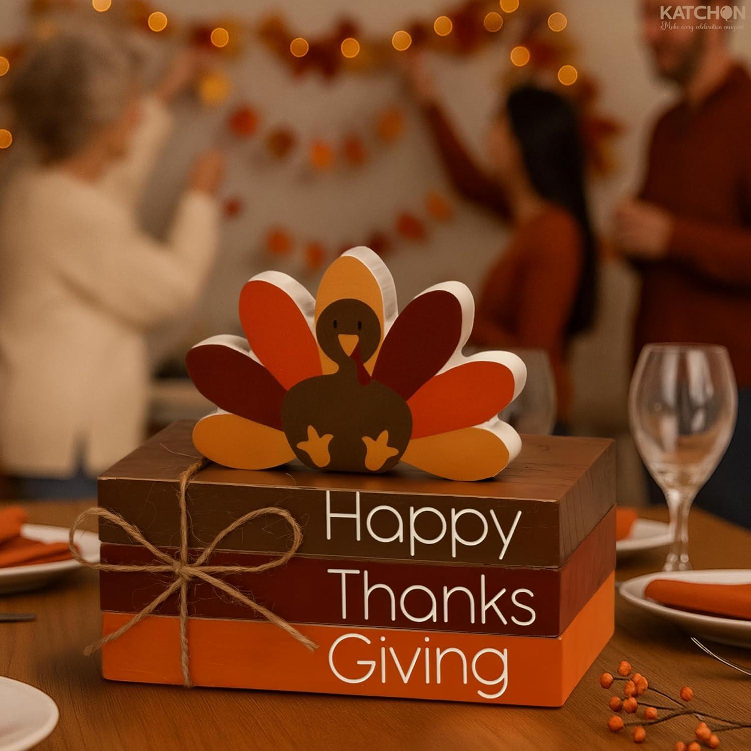 Centro de Mesa de Madera KatchOn con Pavo - Decoración de Acción de Gracias