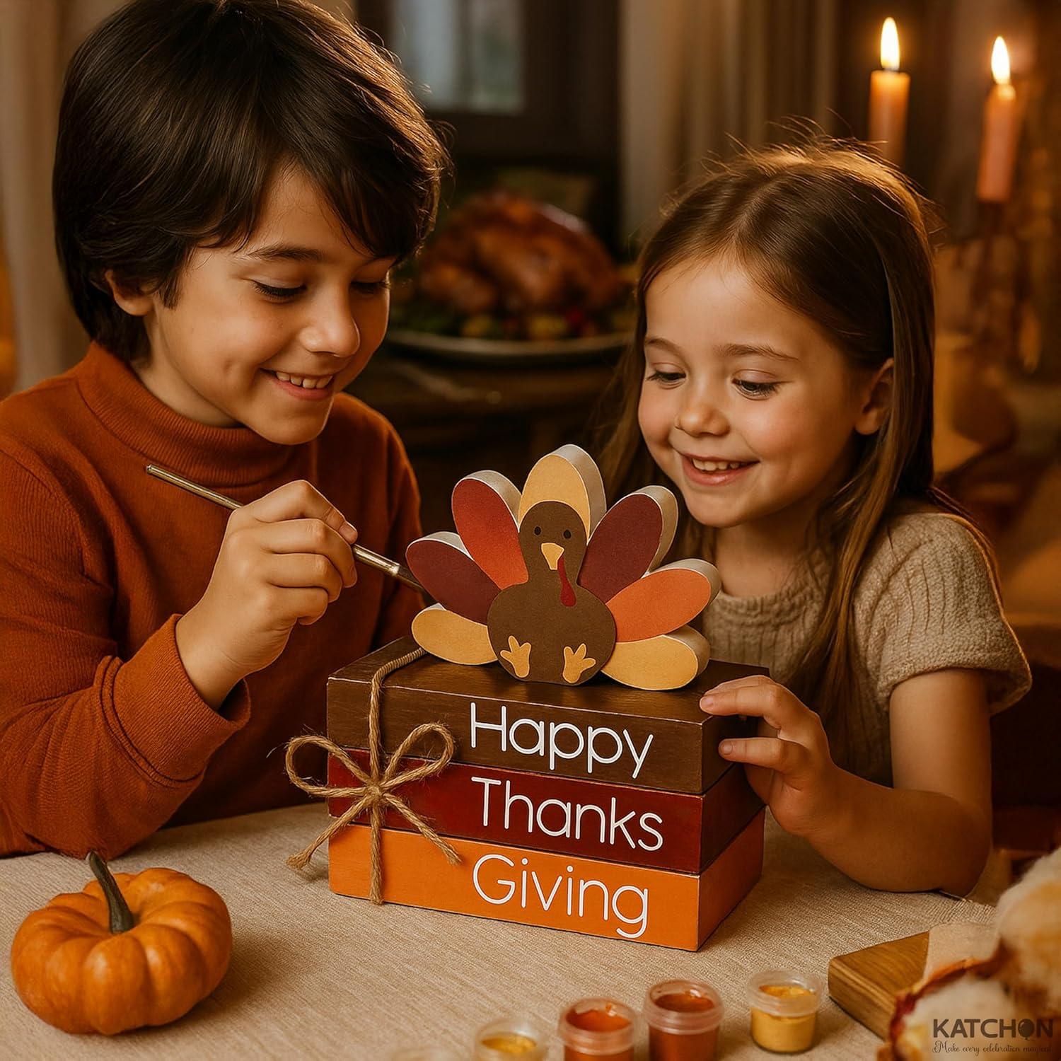 Centro de Mesa de Madera KatchOn con Pavo - Decoración de Acción de Gracias