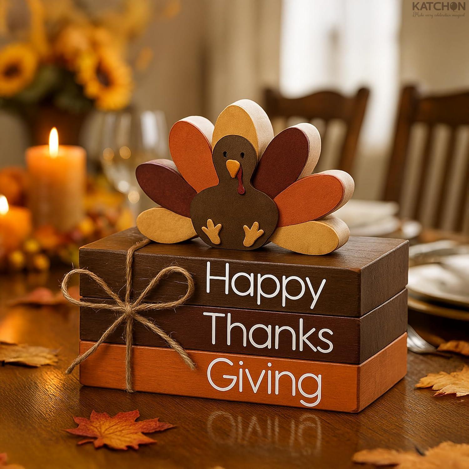 Centro de Mesa de Madera KatchOn con Pavo - Decoración de Acción de Gracias