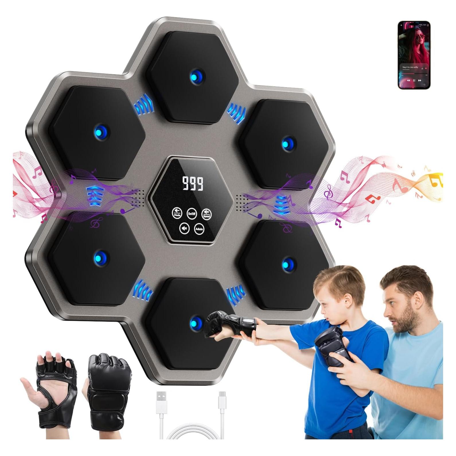 Máquina de Boxeo Musical Tomzio BM01 con Guantes y Bluetooth