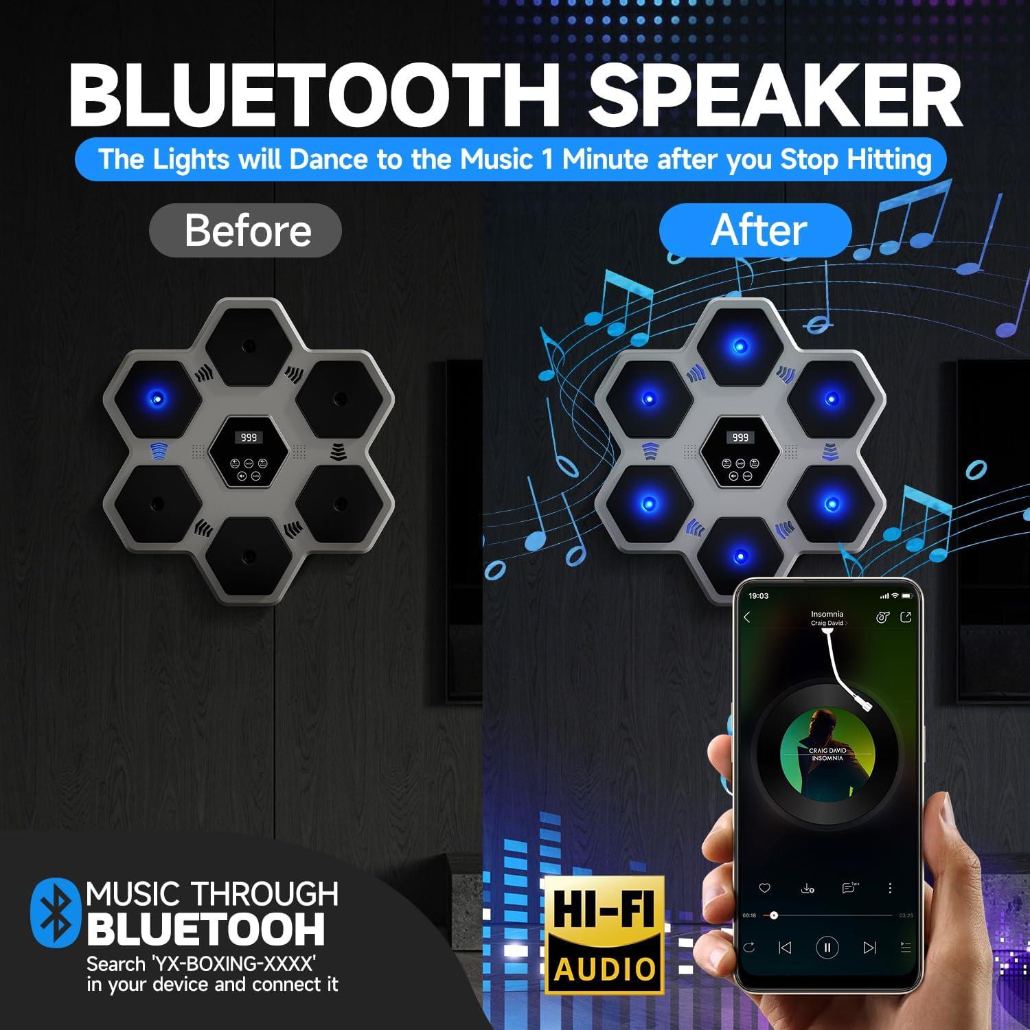 Máquina de Boxeo Musical Tomzio BM01 con Guantes y Bluetooth