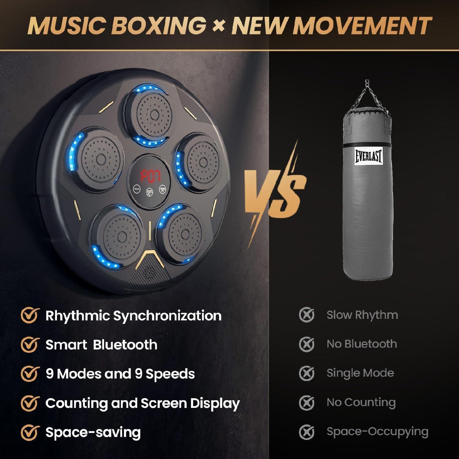 Máquina de Boxeo Musical Bewolk HJ-003, 9 Modos, Bluetooth