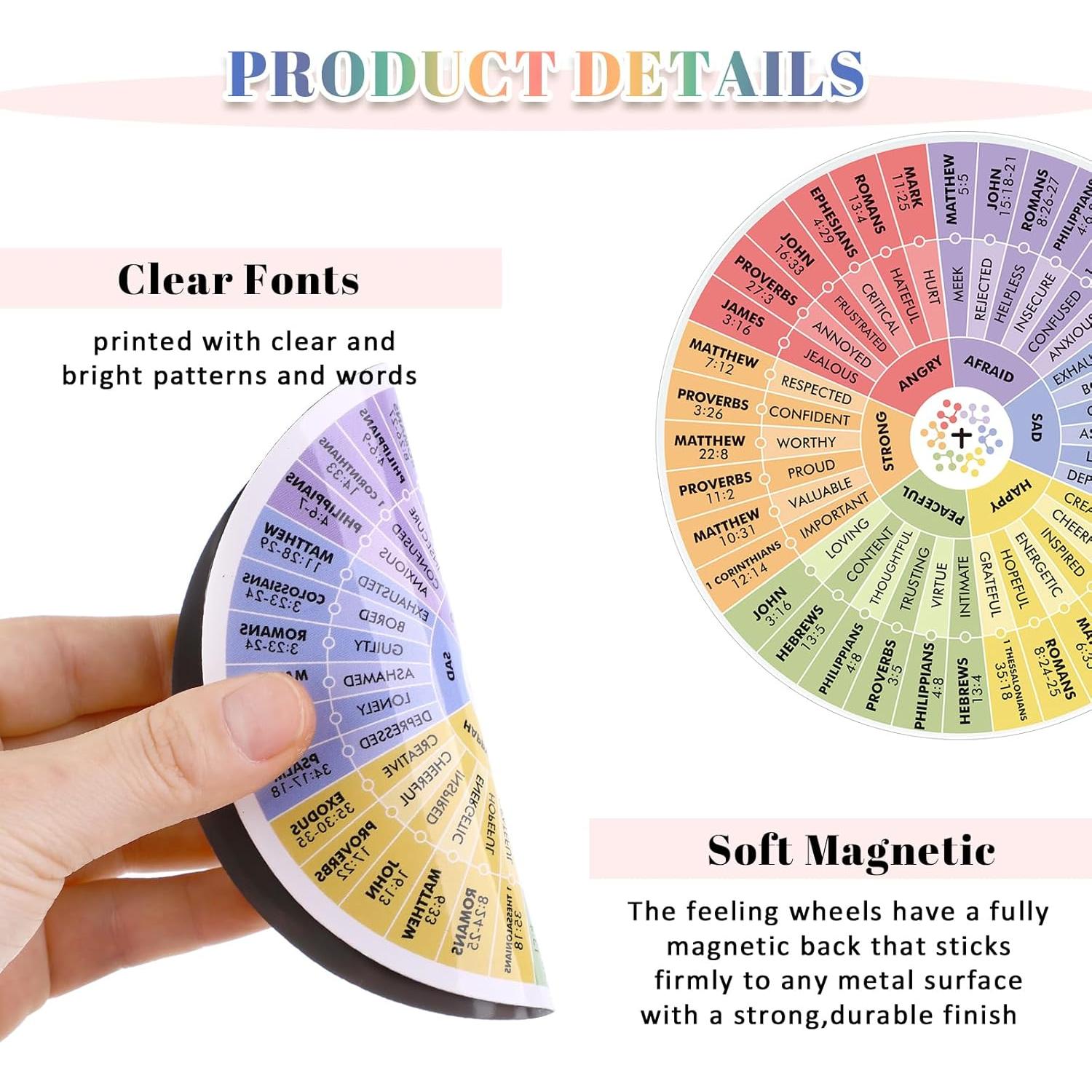 3 Imanes Rueda de Emociones Biblia Windkream 12.19 cm Color Brillante