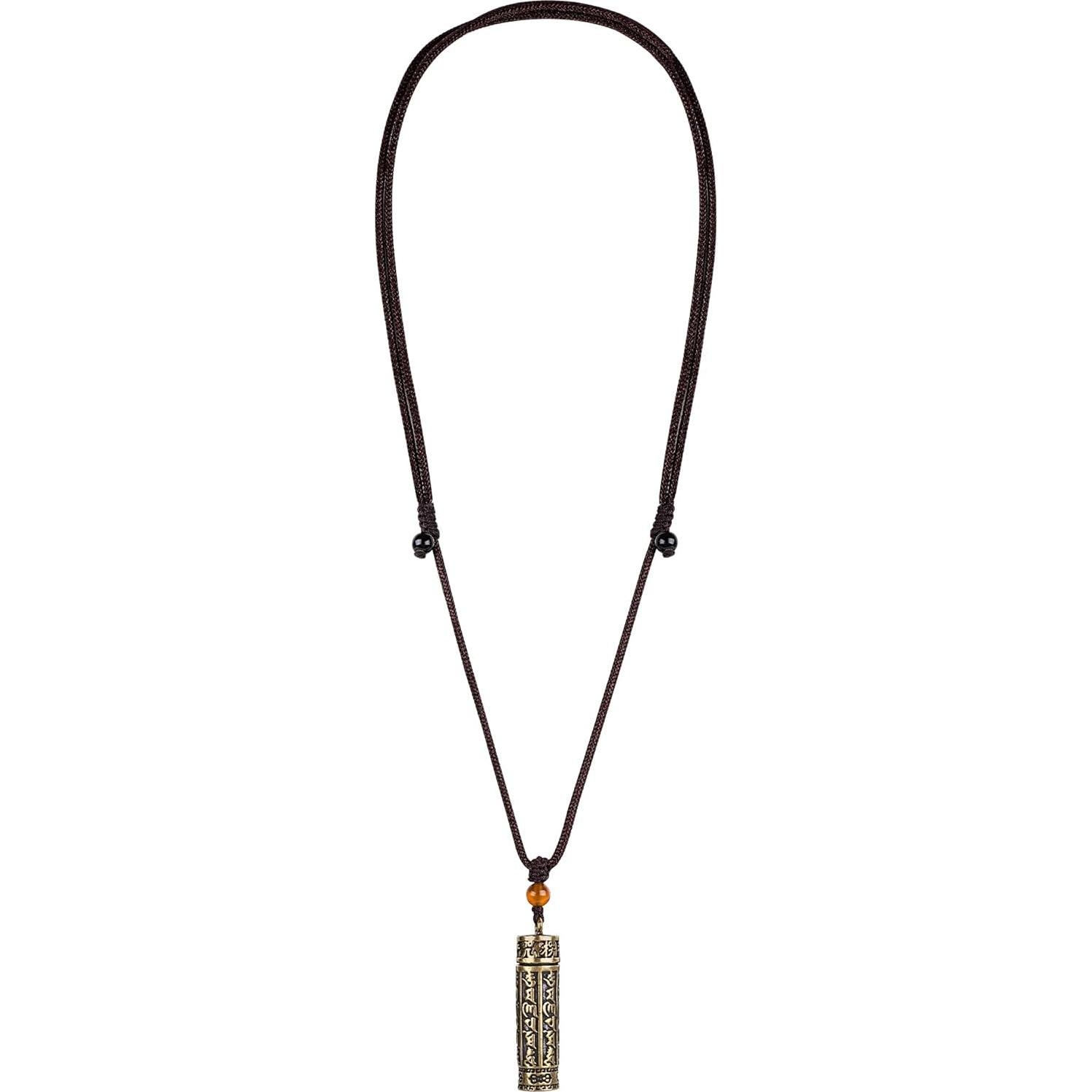 Collar Budista Rueda de Oración Tibetana Latón Mantra Shurangama