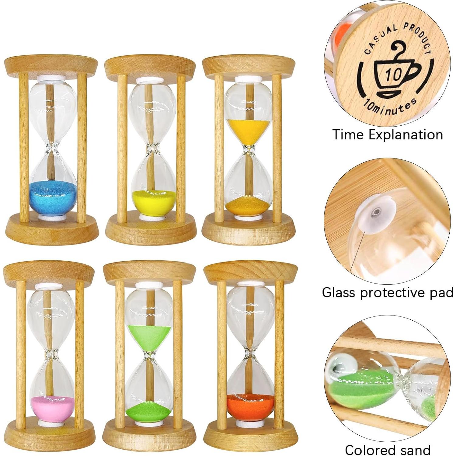 Set de 6 Temporizadores de Arena GSXIAOLULU Multicolor 30s-10min
