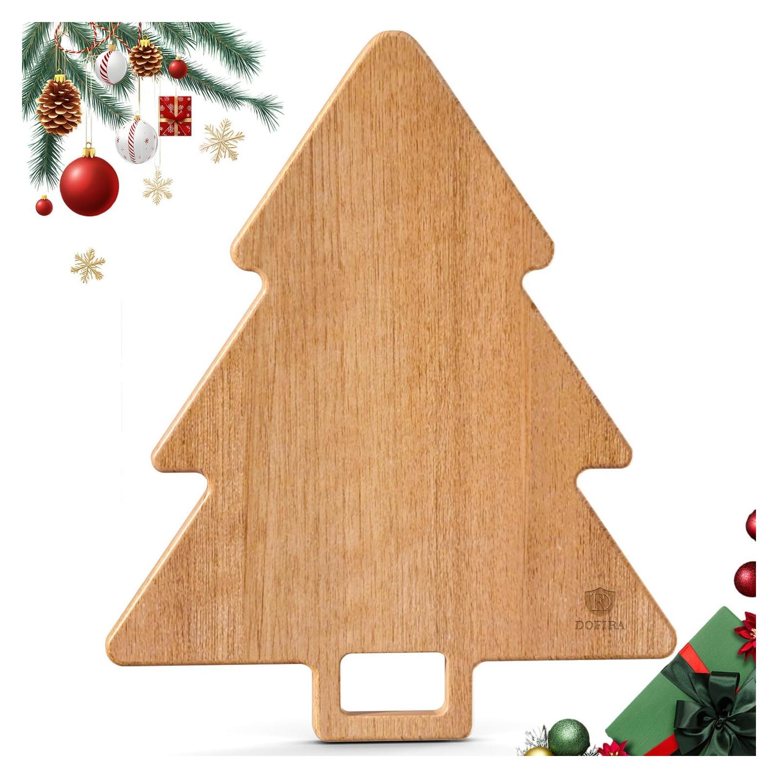 Tabla de Cortar de Madera de Acacia Dofira 38x30 cm Árbol de Navidad