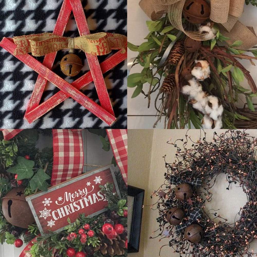 Winlyn 80 Pcs Campanas y Estrellas Oxidadas para Decoración