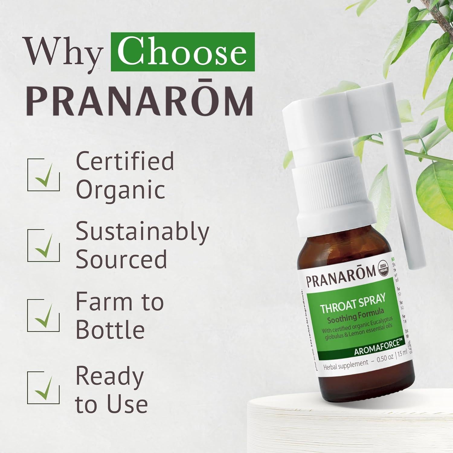 Spray para la Garganta Pranarom 15ml - Aceites Esenciales Orgánicos