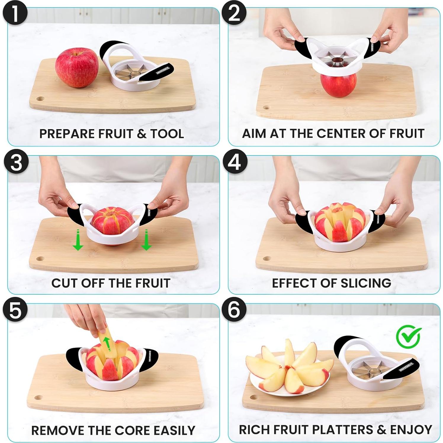 Cortador de Manzanas SCHVUBENR Acero Inoxidable 8 Cuchillas