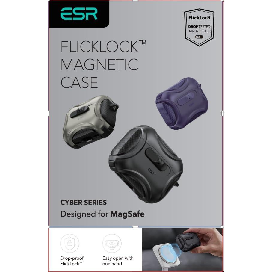 Funda de AirPods Pro 3 ESR Verde Militar con MagSafe y Protección