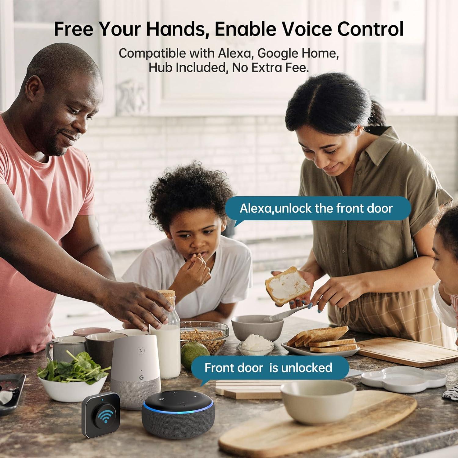 Cerradura Inteligente SMONET WiFi M6 Negra con Huella Dactilar